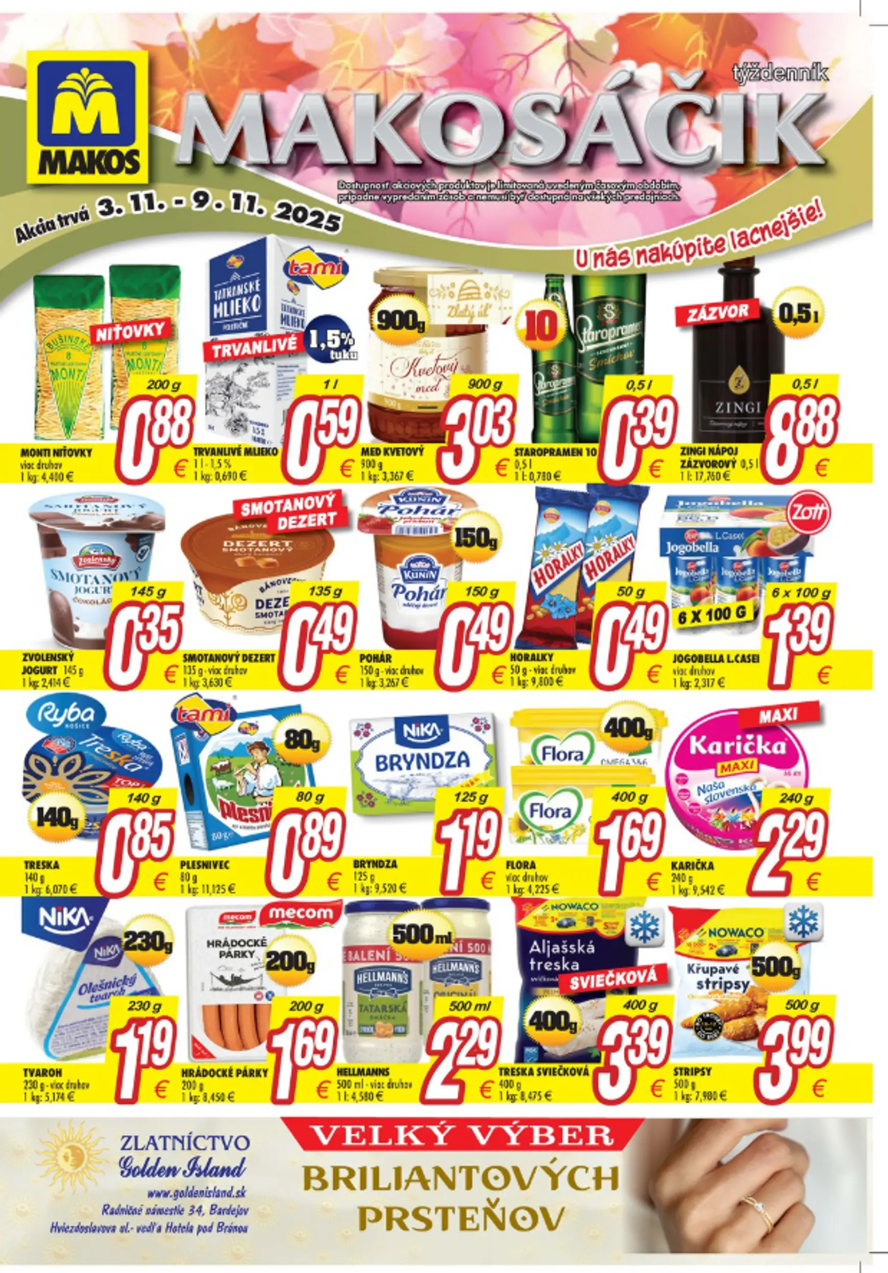 Aktuálny makos leták platný od pondelka 03.11 do 09.11
