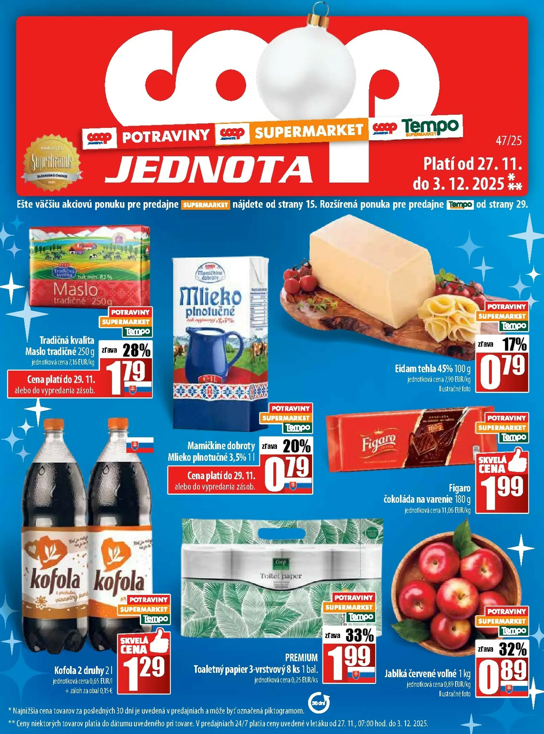 Aktuálny coop-jednota leták platný od štvrtka 27.11 do 03.12