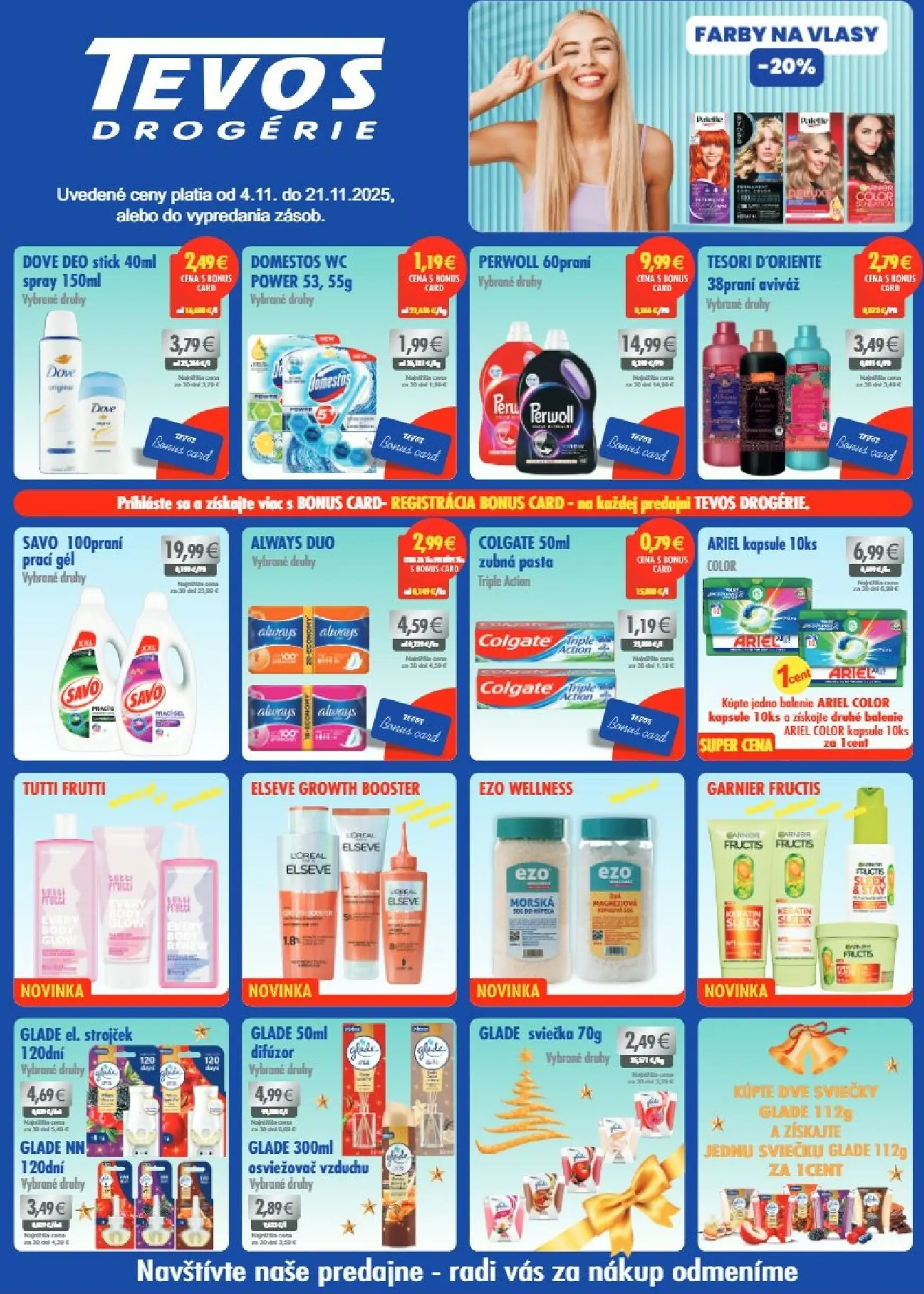 Aktuálny tevos-drogerie leták platný od utorka 04.11 do 21.11