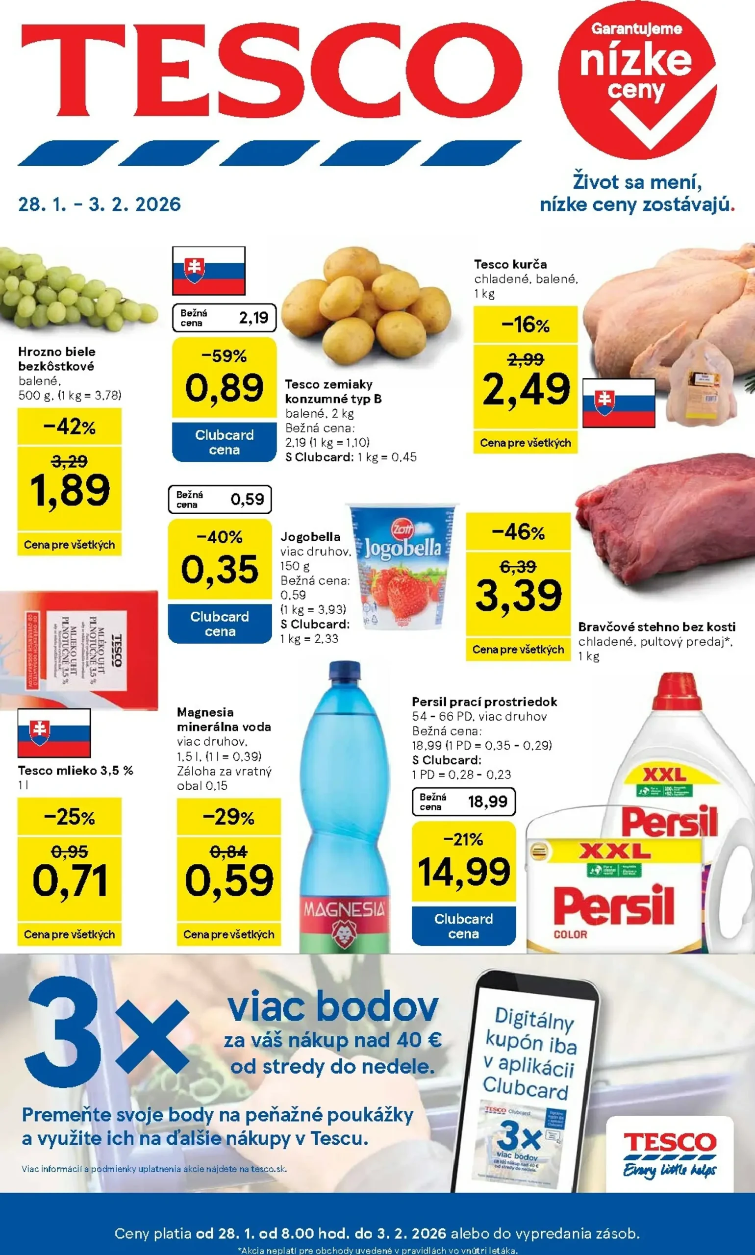 Page 1 of Aktuálny tesco leták platný od stredy 28.01 do 03.02