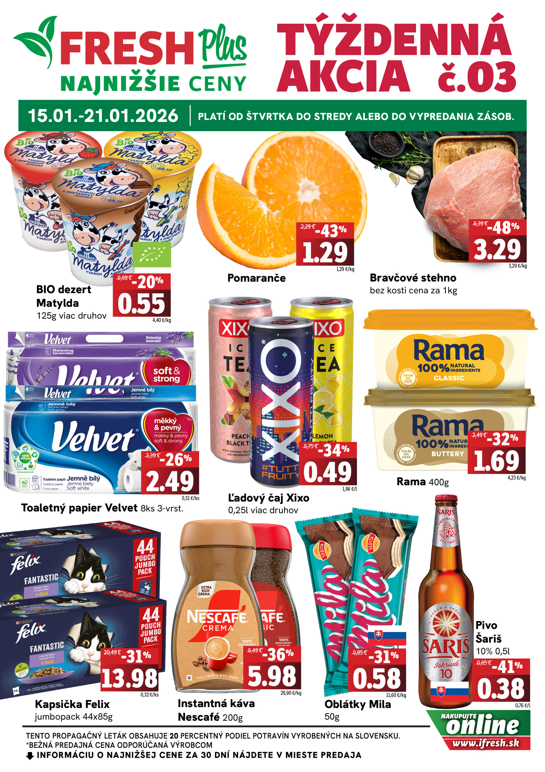 Page 1 of Aktuálny fresh leták platný od štvrtka 15.01 do 21.01