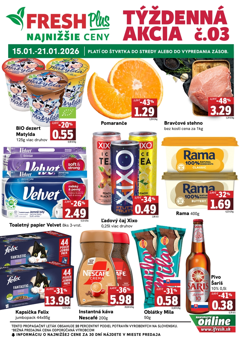 Aktuálny fresh leták platný od štvrtka 15.01 do 21.01