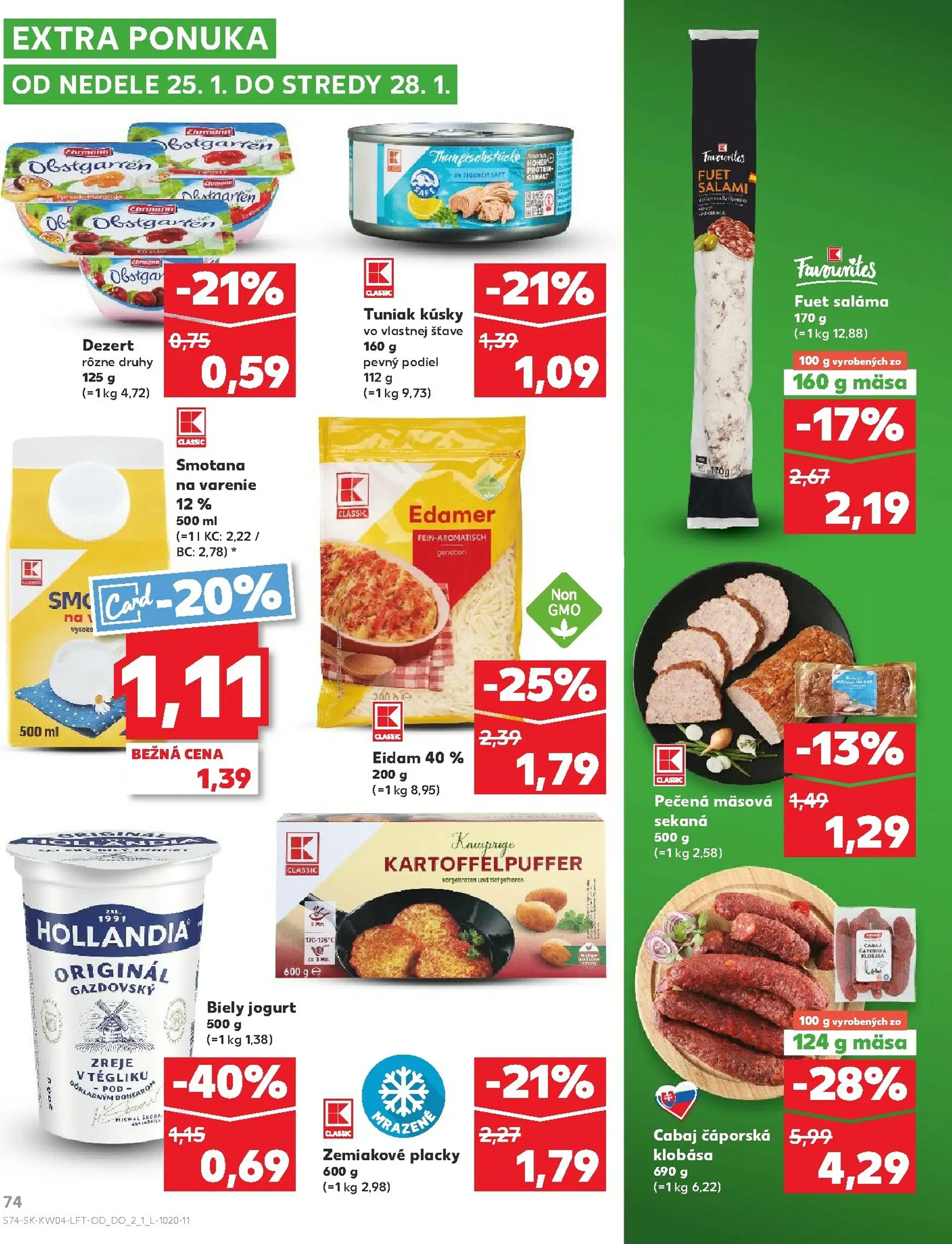 Page 74 of Aktuálny kaufland leták platný od štvrtka 22.01 do 28.01