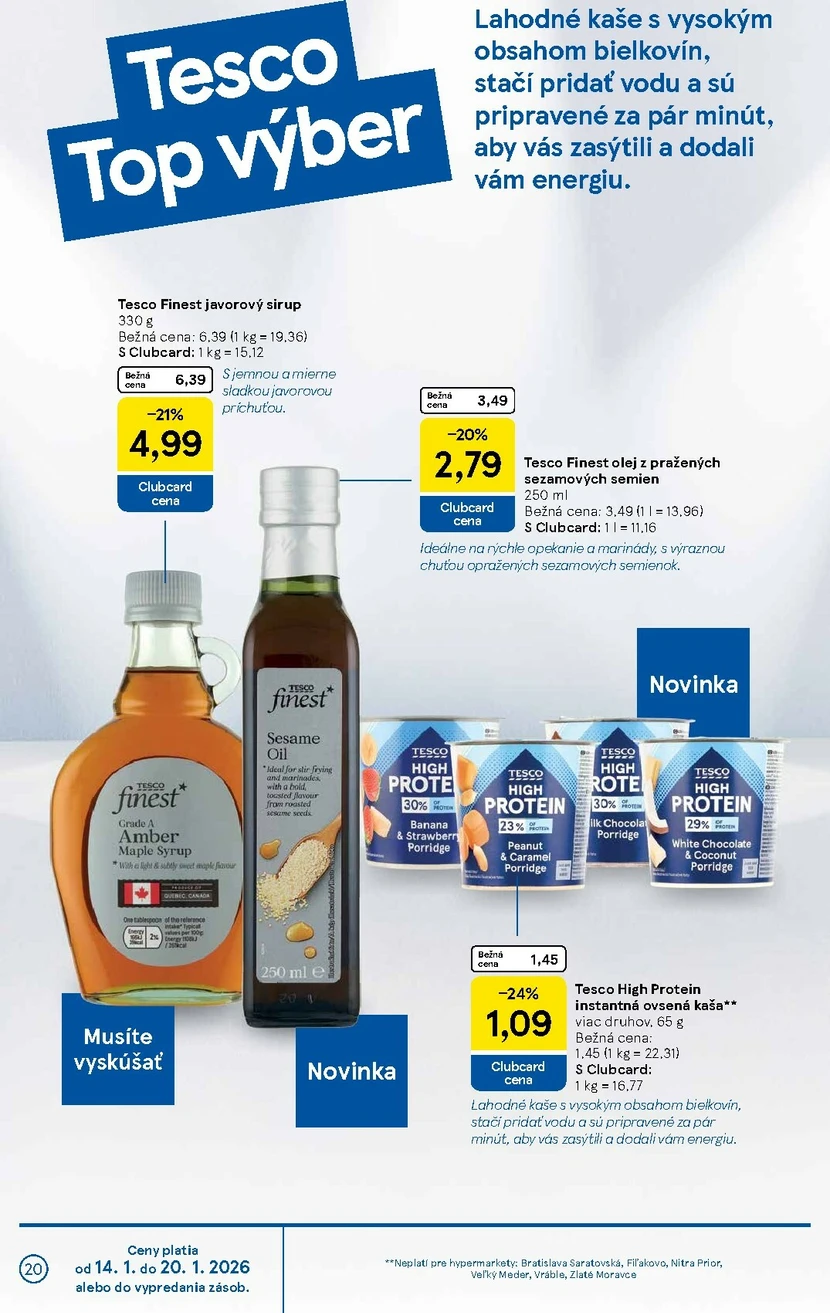 Page 20 of Aktuálny tesco leták platný od stredy 14.01 do 20.01