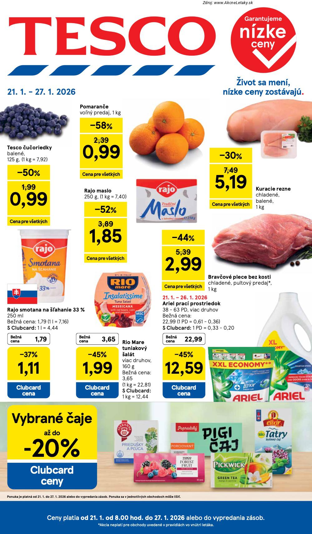 Page 1 of Aktuálny tesco leták platný od stredy 21.01 do 27.01