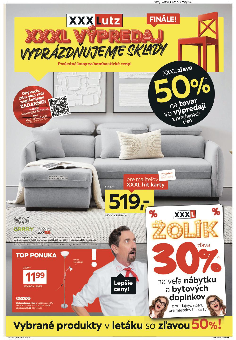Aktuálny xxxlutz leták platný od pondelka 19.01 do 01.02
