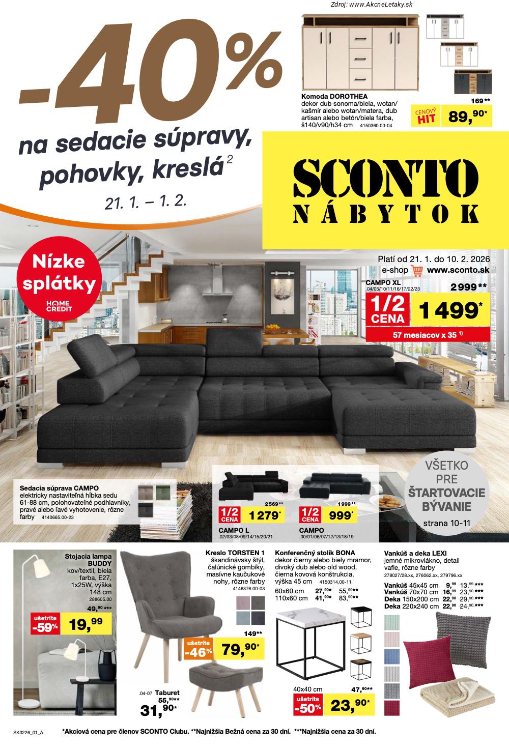 Aktuálny sconto-nabytok leták platný od stredy 21.01 do 10.02