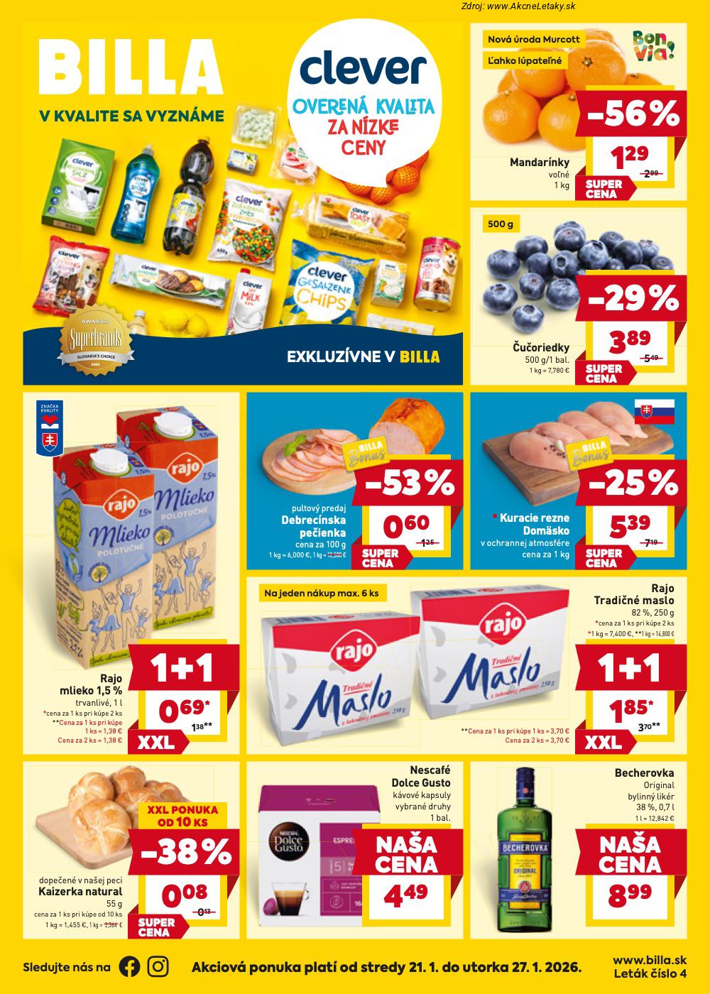 Aktuálny billa leták platný od stredy 21.01 do 27.01