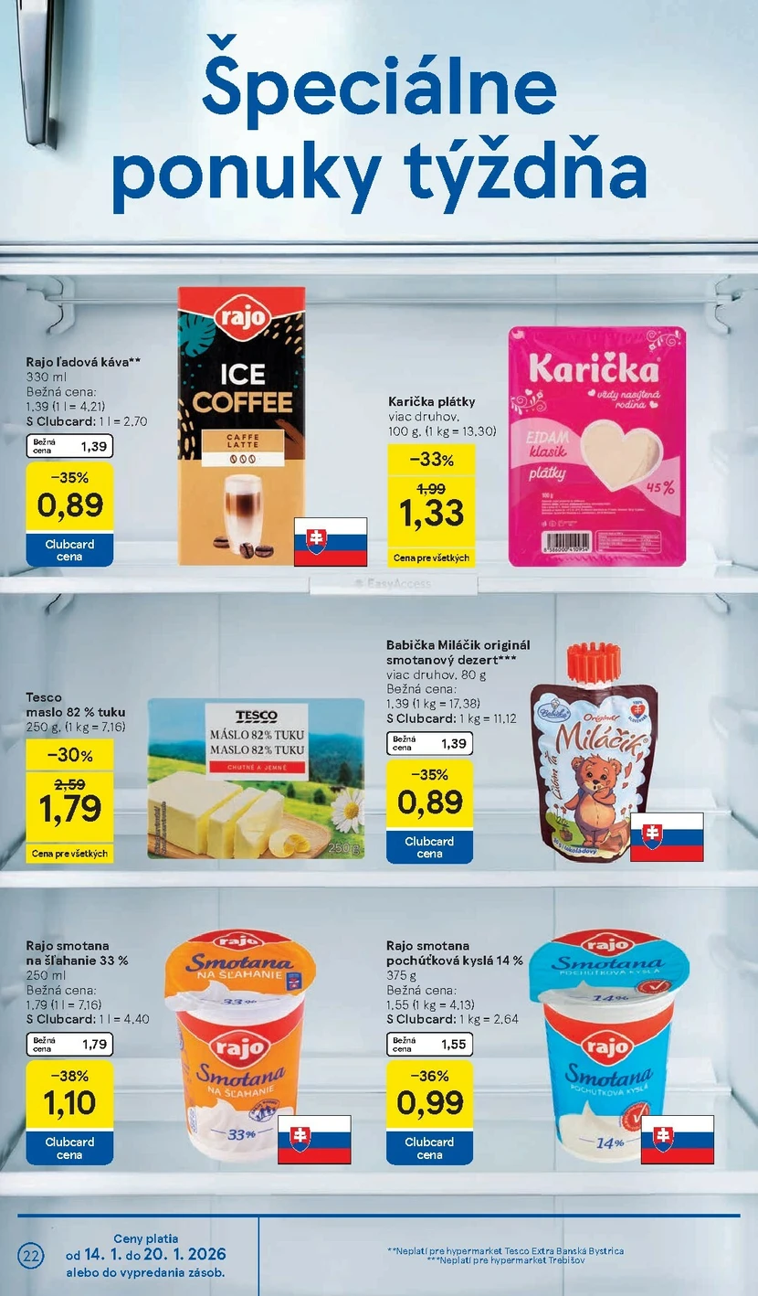 Page 22 of Aktuálny tesco leták platný od stredy 14.01 do 20.01