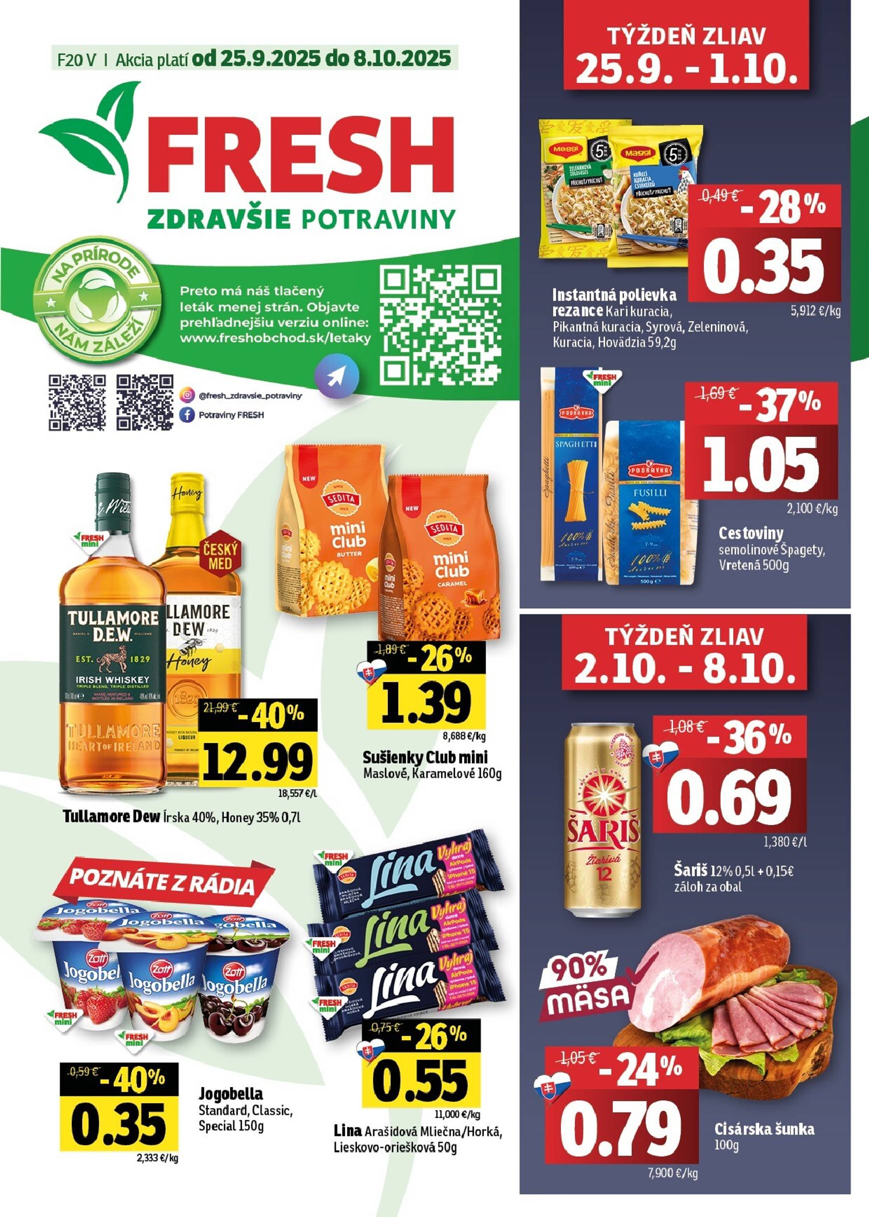Page 1 of Aktuálny fresh leták platný od štvrtka 25.09 do 08.10