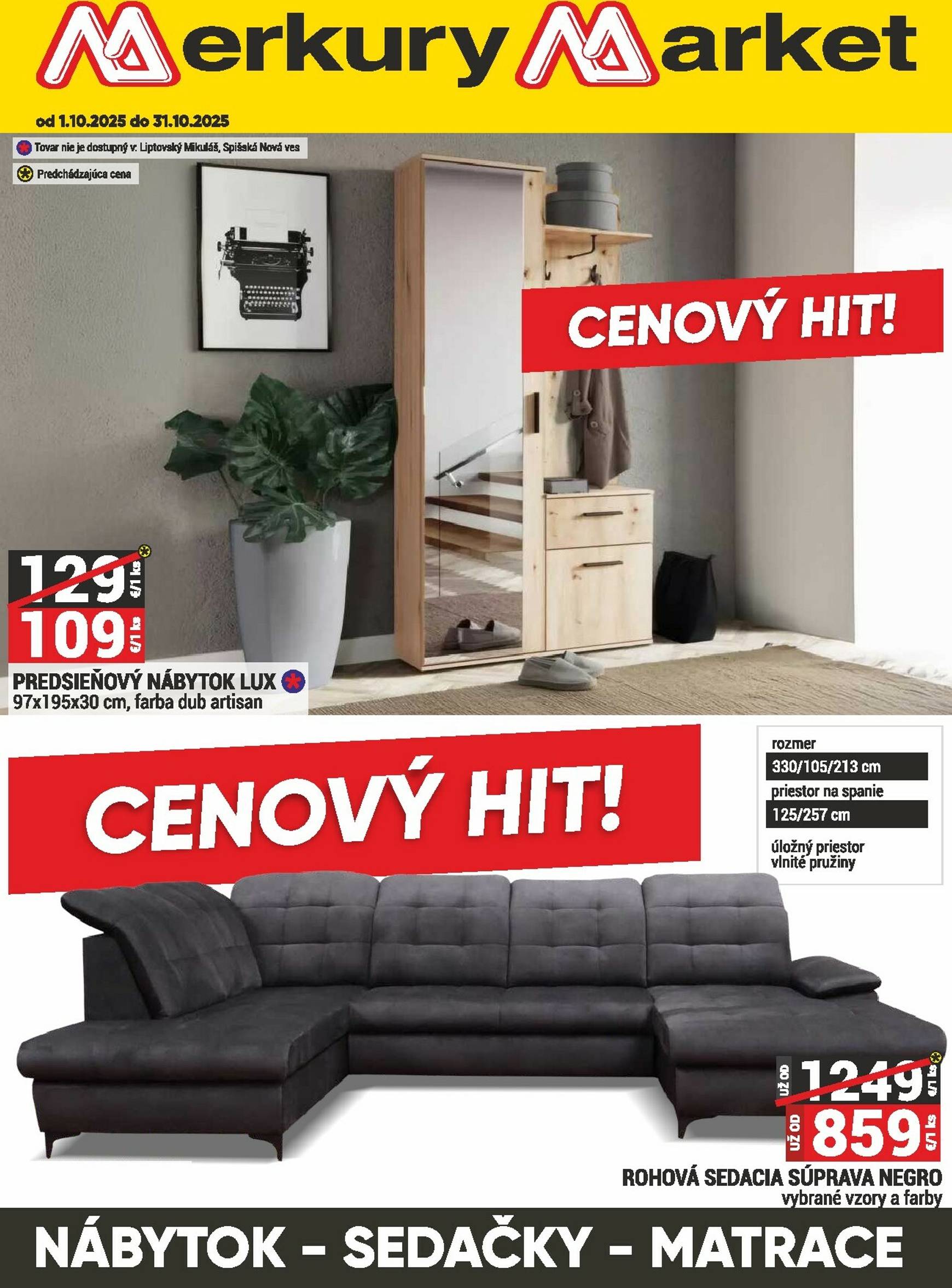Page 1 of Aktuálny merkury-market leták platný od stredy 01.10 do 31.10