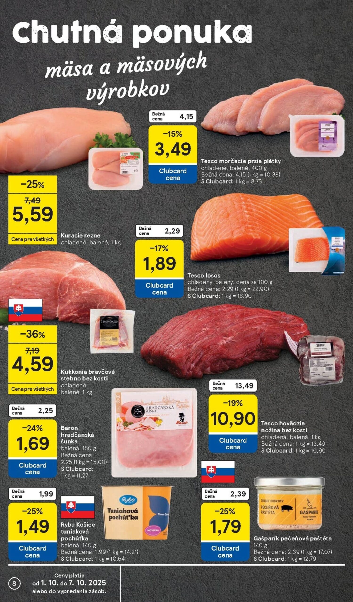 Page 8 of Aktuálny tesco leták platný od stredy 01.10 do 07.10