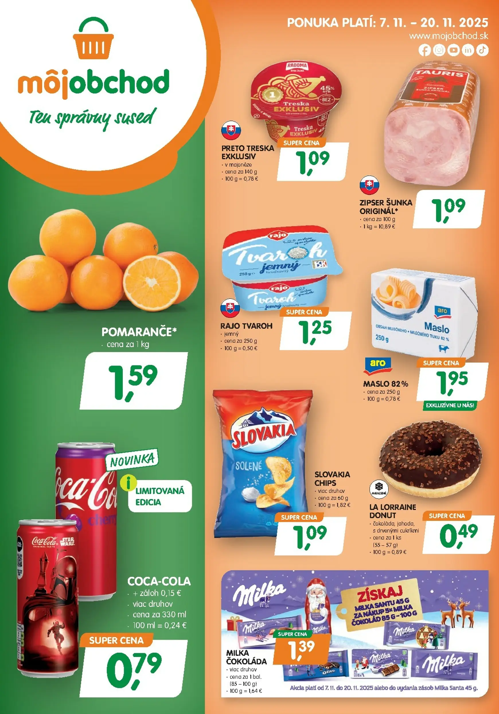 Page 1 of Aktuálny moj-obchod leták platný od piatka 07.11 do 20.11