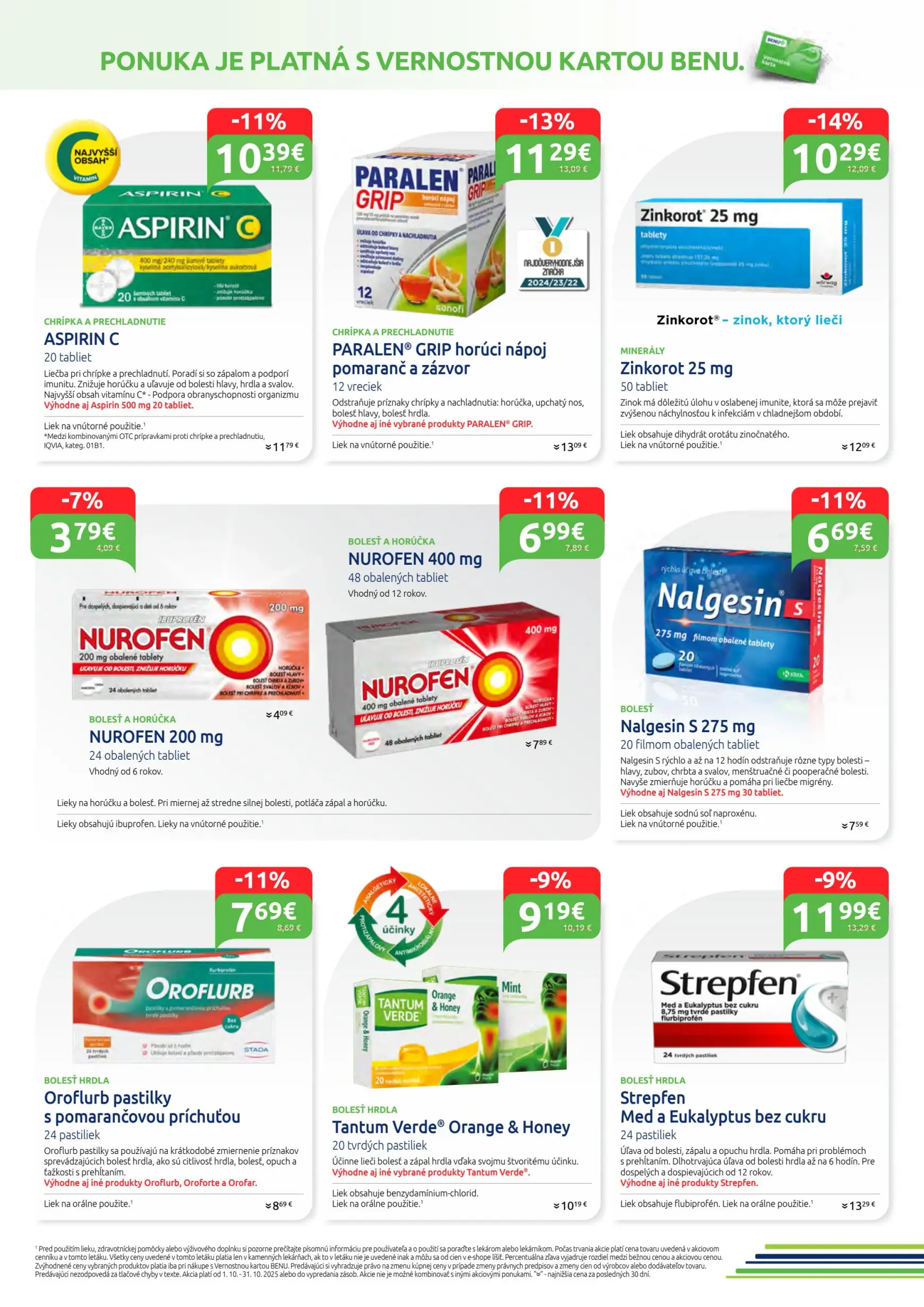 Page 2 of Aktuálny benu-lekaren leták platný od stredy 01.10 do 31.10