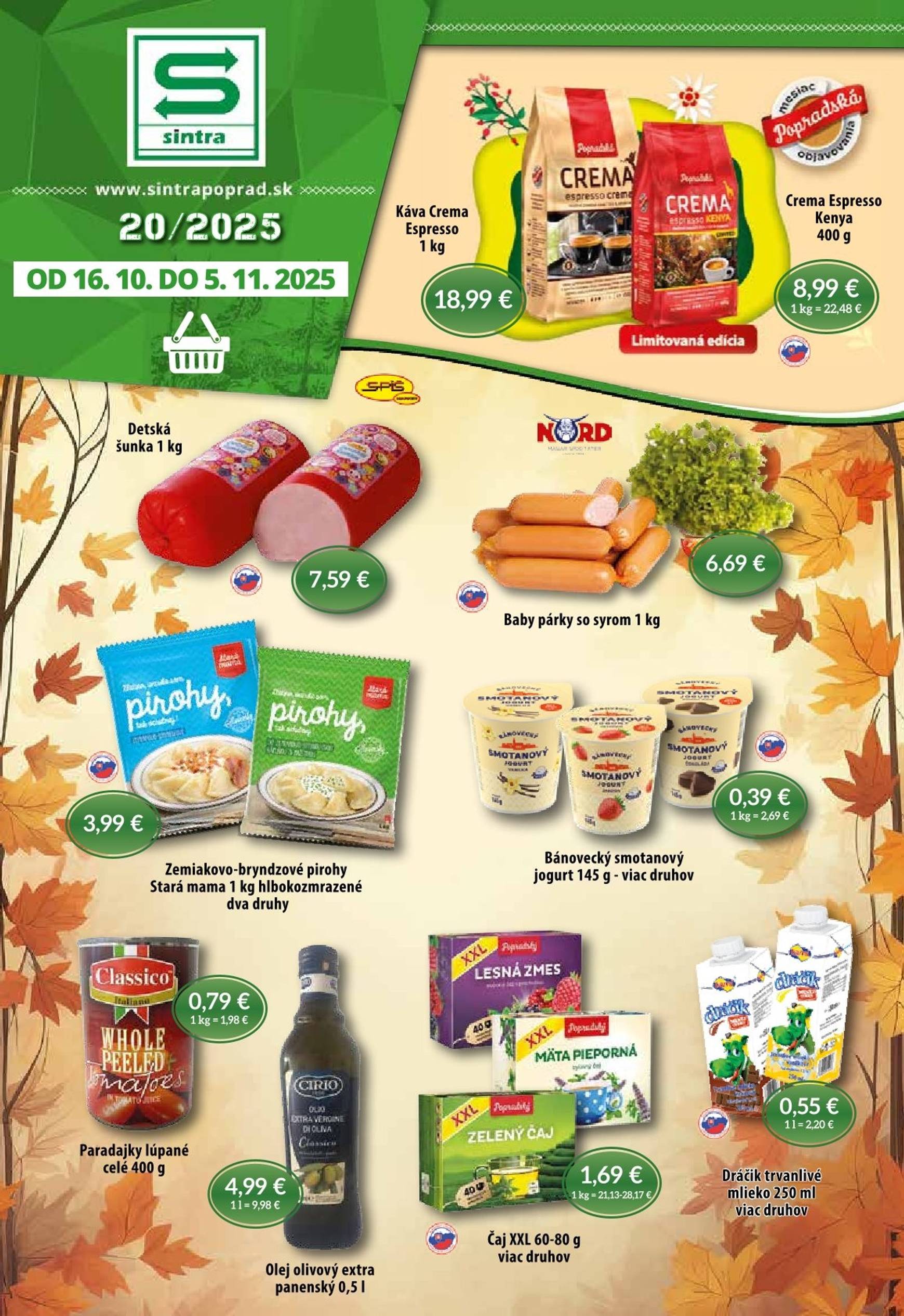 Page 1 of Aktuálny sintra leták platný od štvrtka 16.10 do 05.11