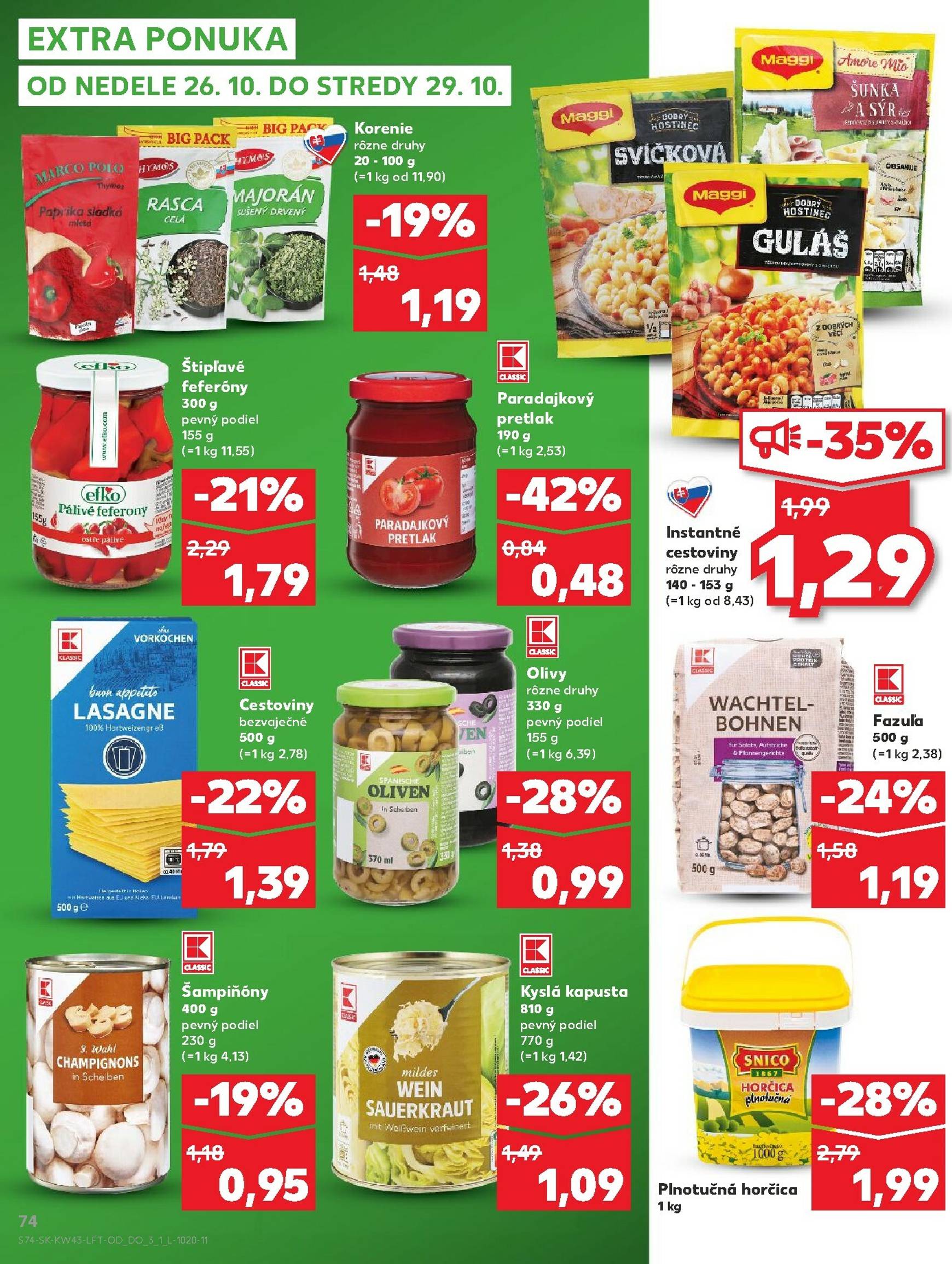 Page 74 of Aktuálny kaufland leták platný od štvrtka 23.10 do 29.10