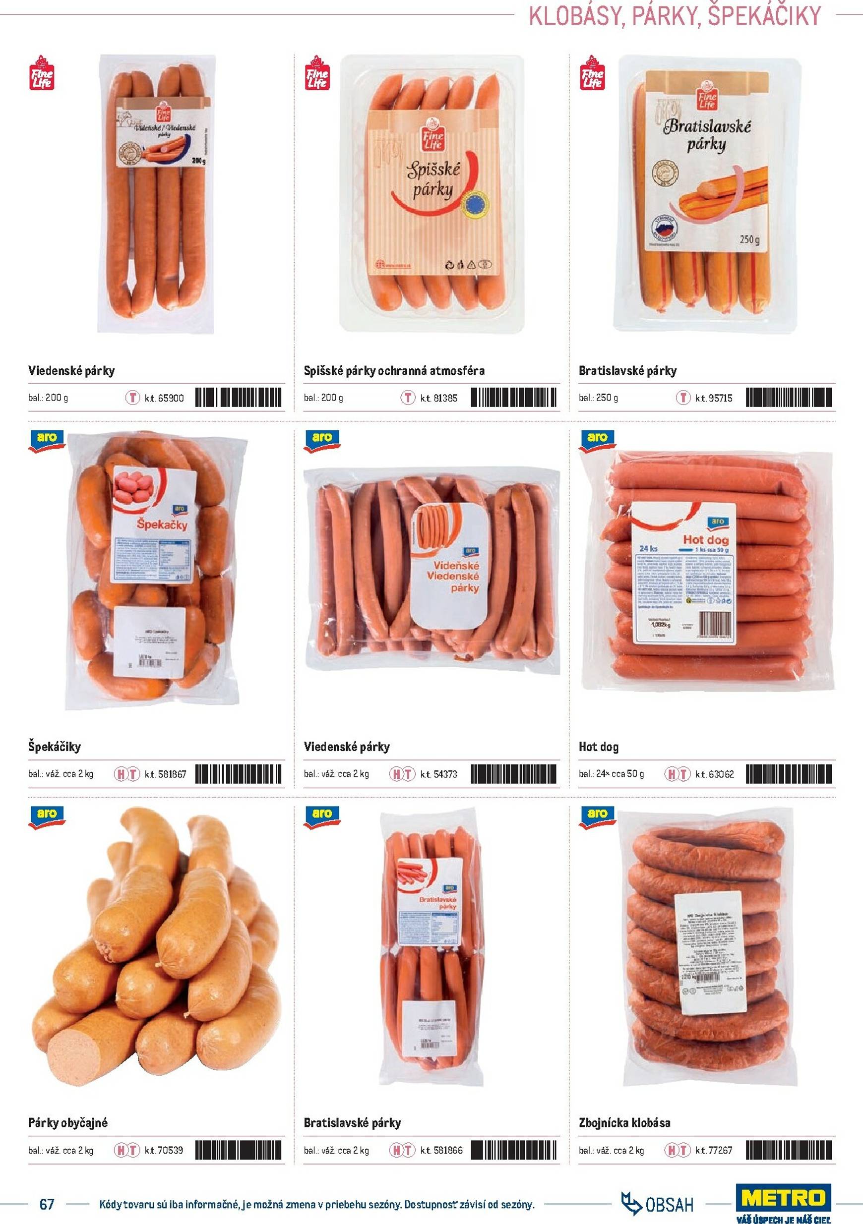 Page 67 of Aktuálny metro leták platný od stredy 01.10 do 31.12