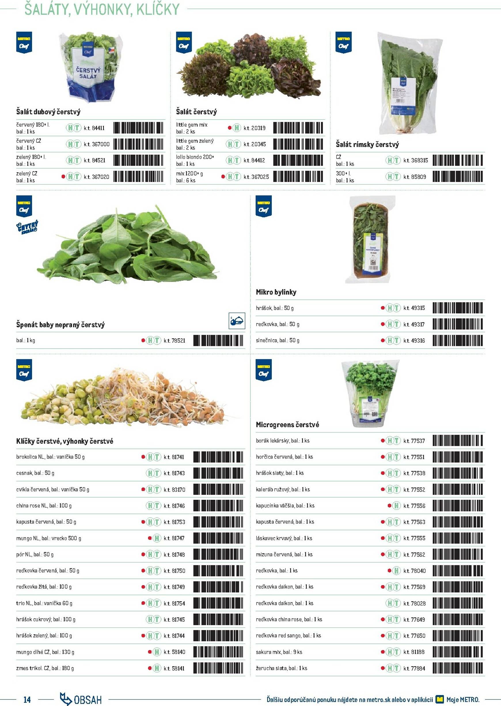 Page 14 of Aktuálny metro leták platný od stredy 01.10 do 31.12
