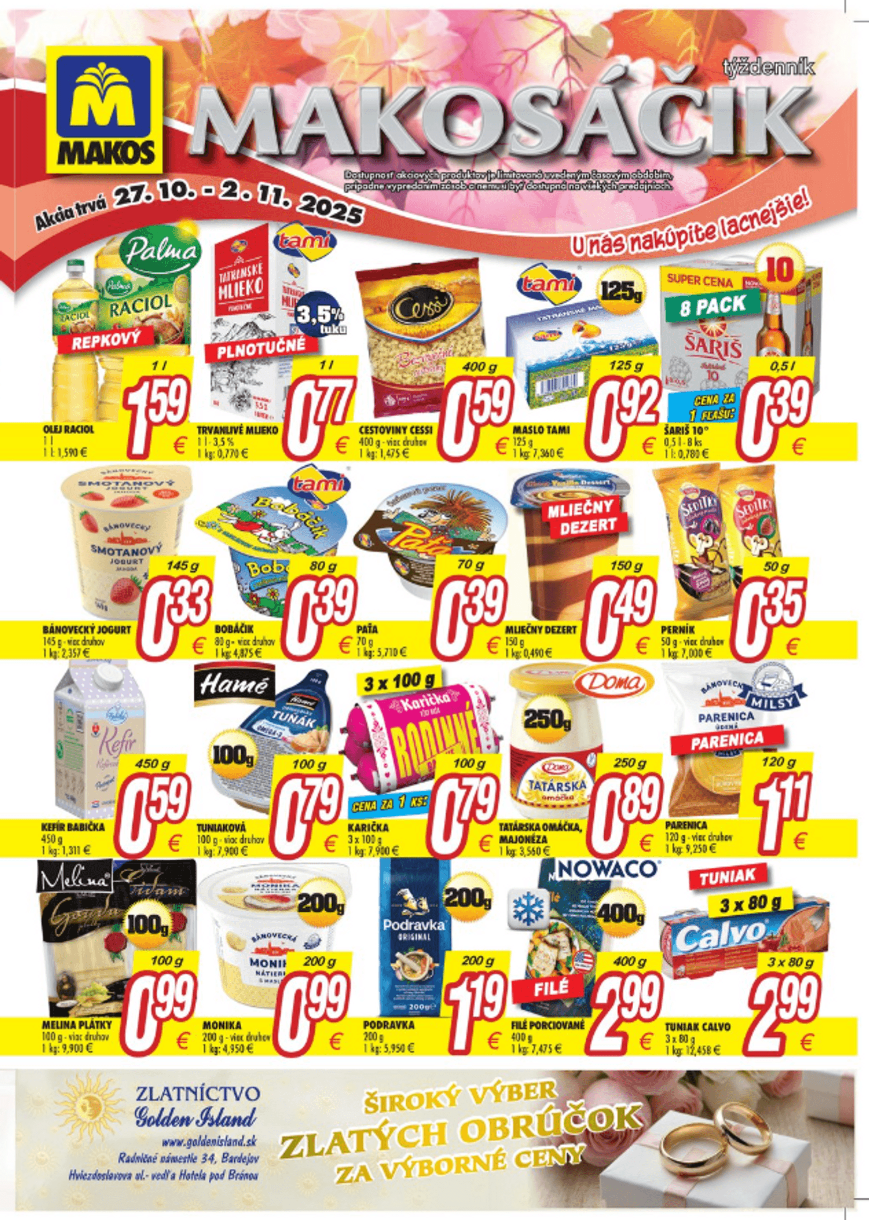 Page 1 of Aktuálny makos leták platný od pondelka 27.10 do 02.11