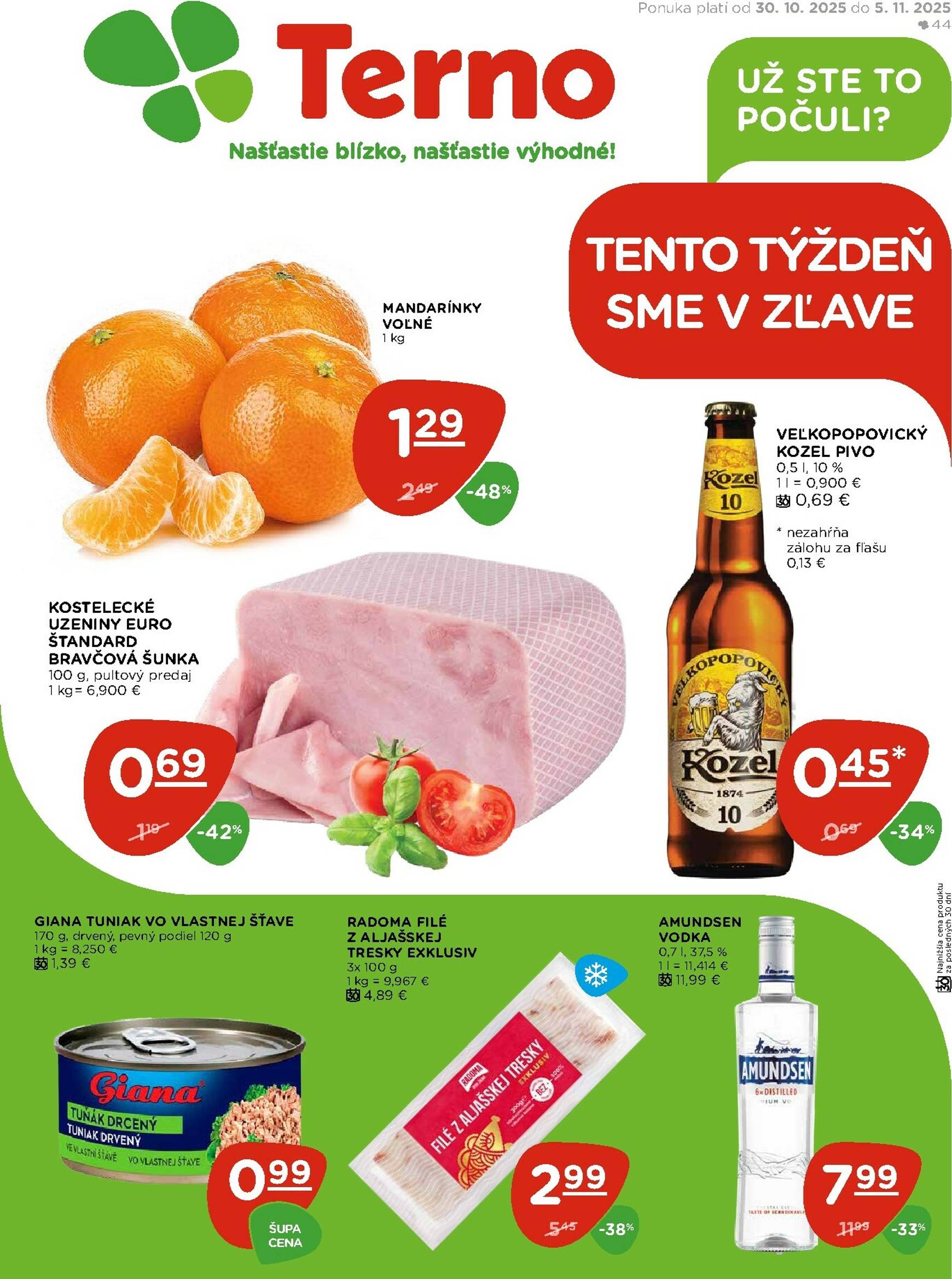 Page 1 of Aktuálny terno leták platný od štvrtka 30.10 do 05.11