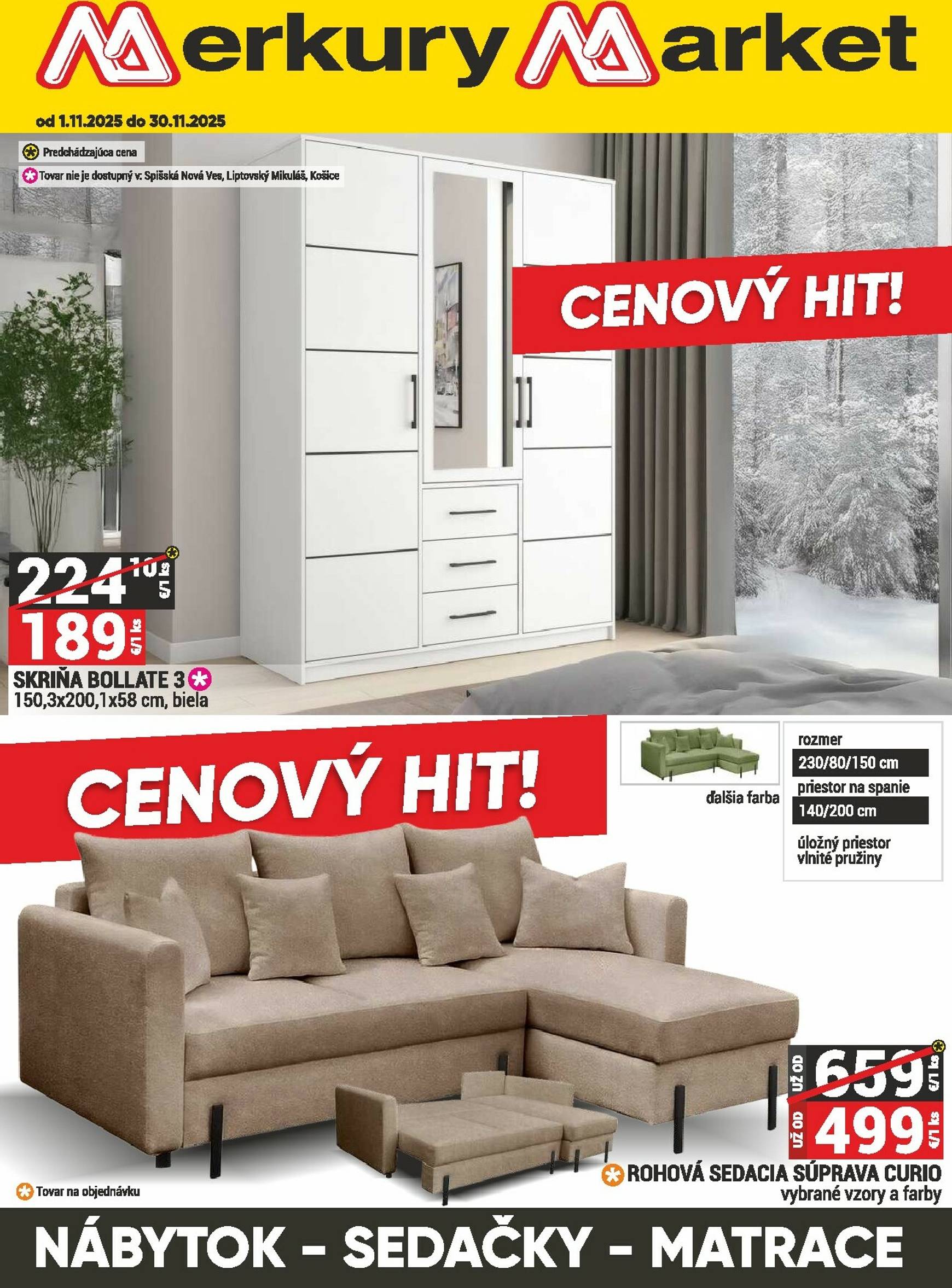 Page 1 of Aktuálny merkury-market leták platný od soboty 01.11 do 30.11