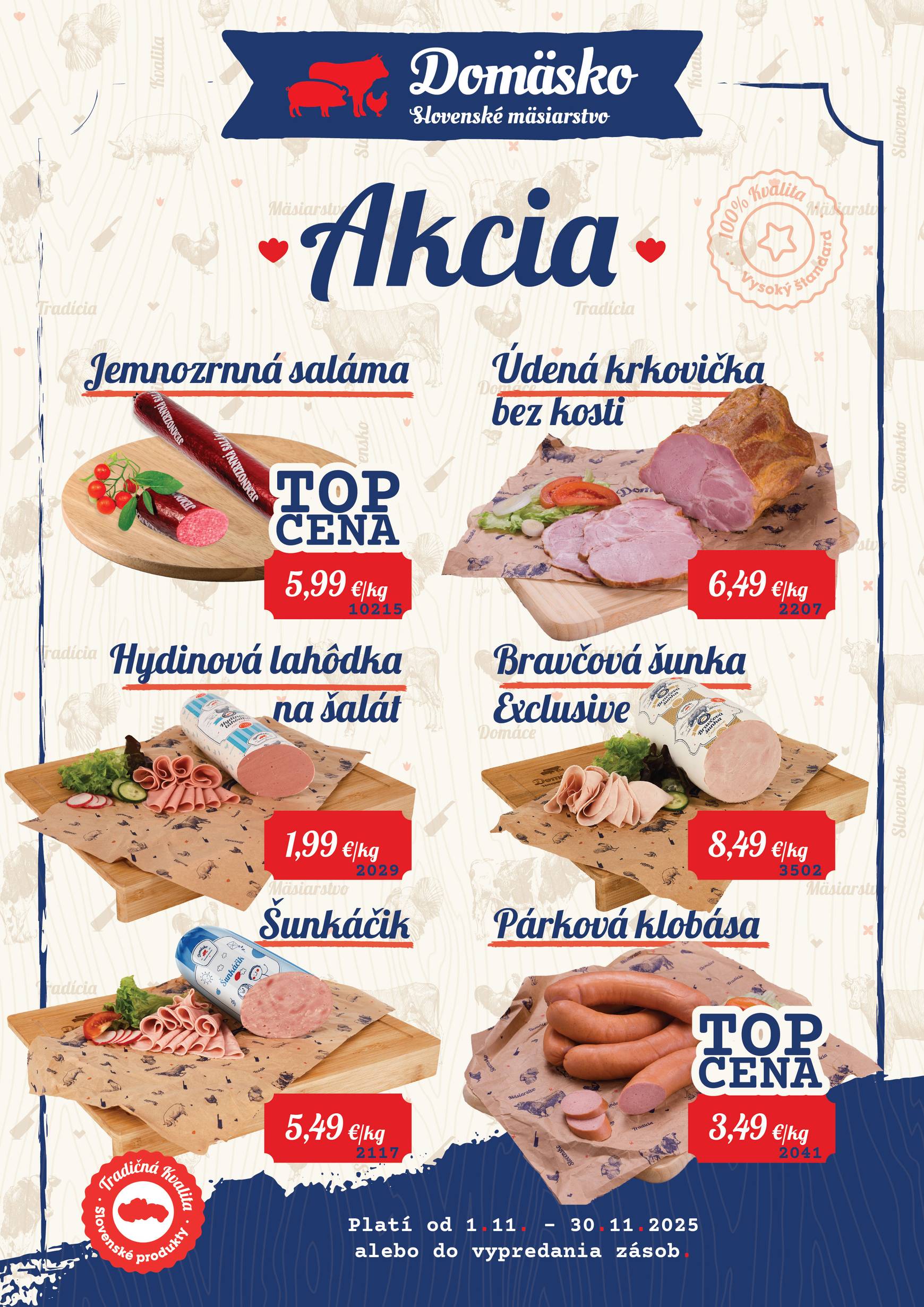 Page 1 of Aktuálny domaesko leták platný od soboty 01.11 do 30.11