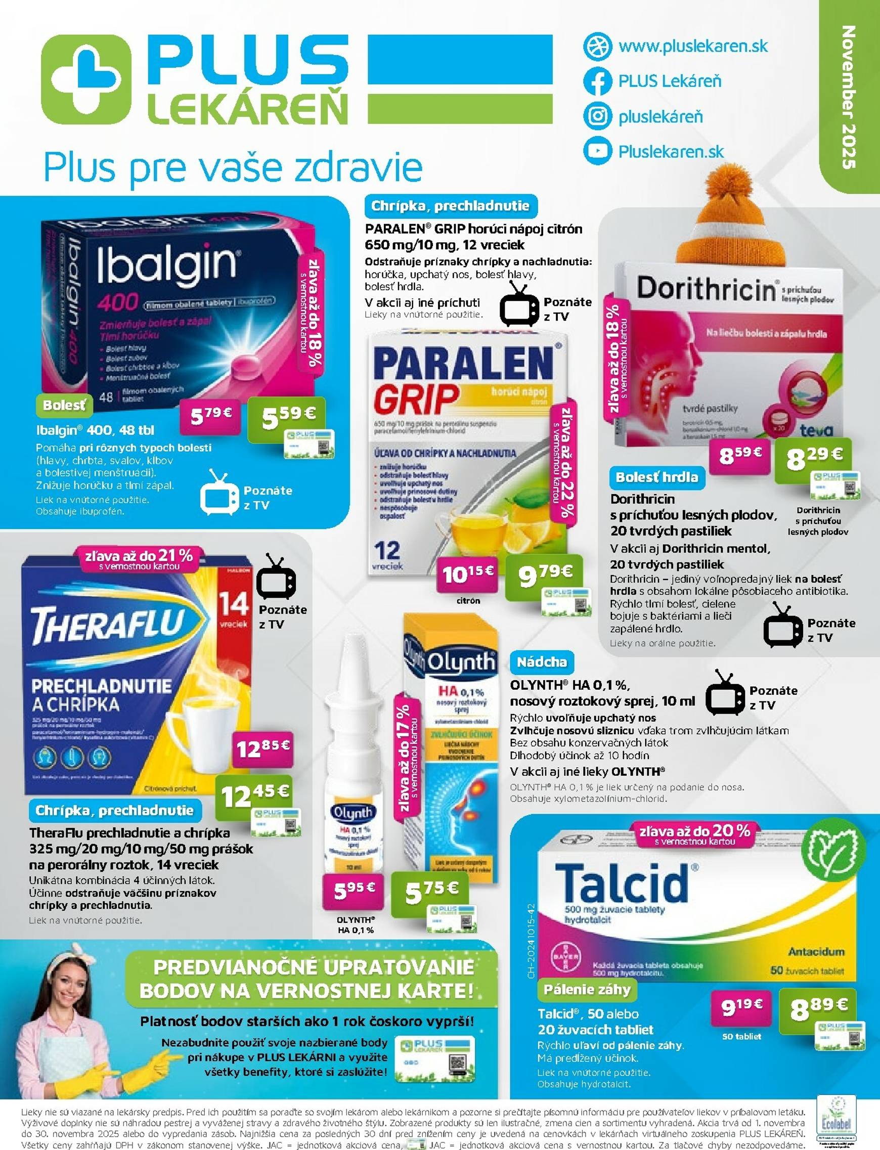 Page 1 of Aktuálny plus-lekaren leták platný od soboty 01.11 do 30.11