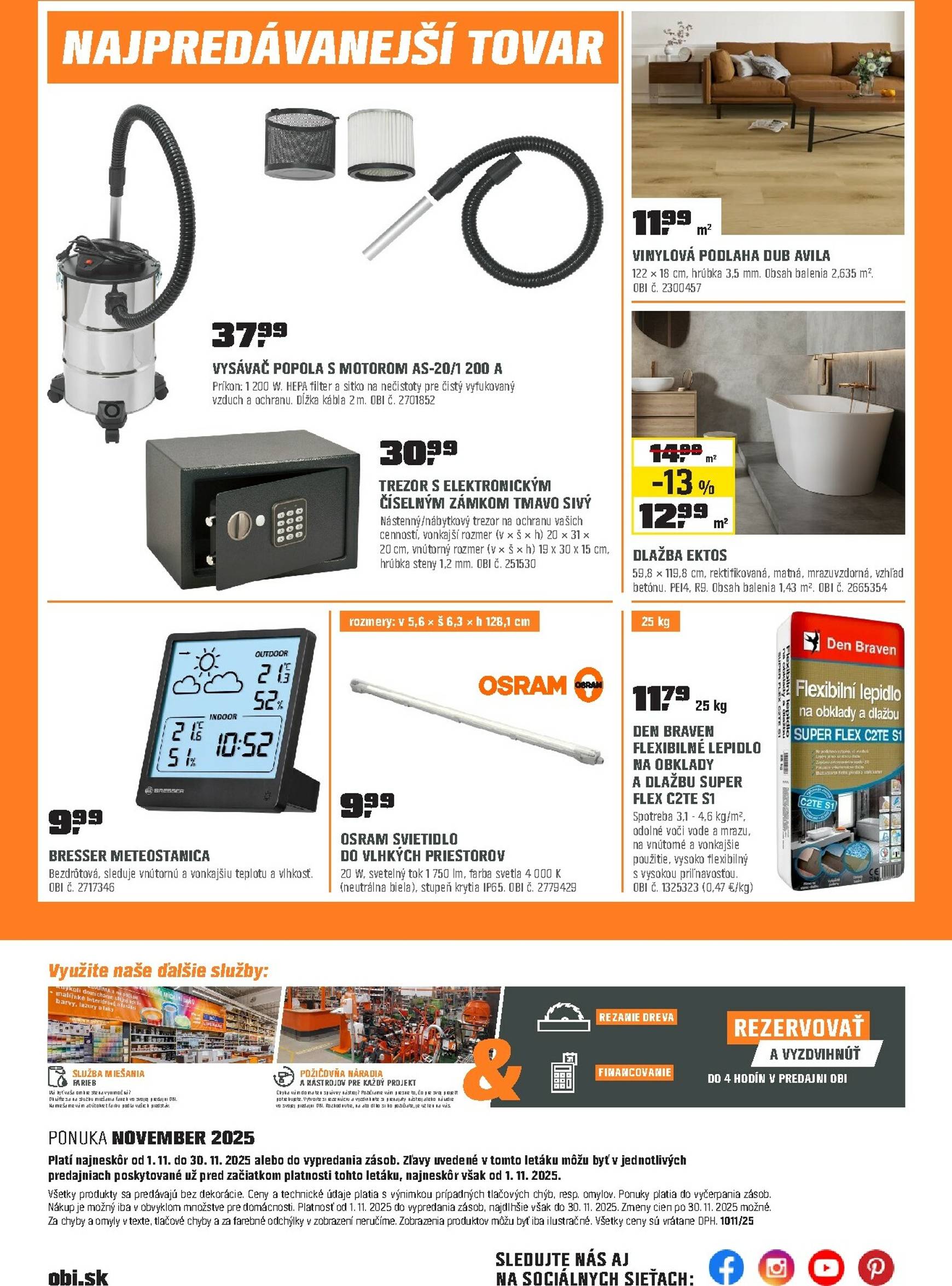 Page 21 of Aktuálny obi leták platný od soboty 01.11 do 30.11