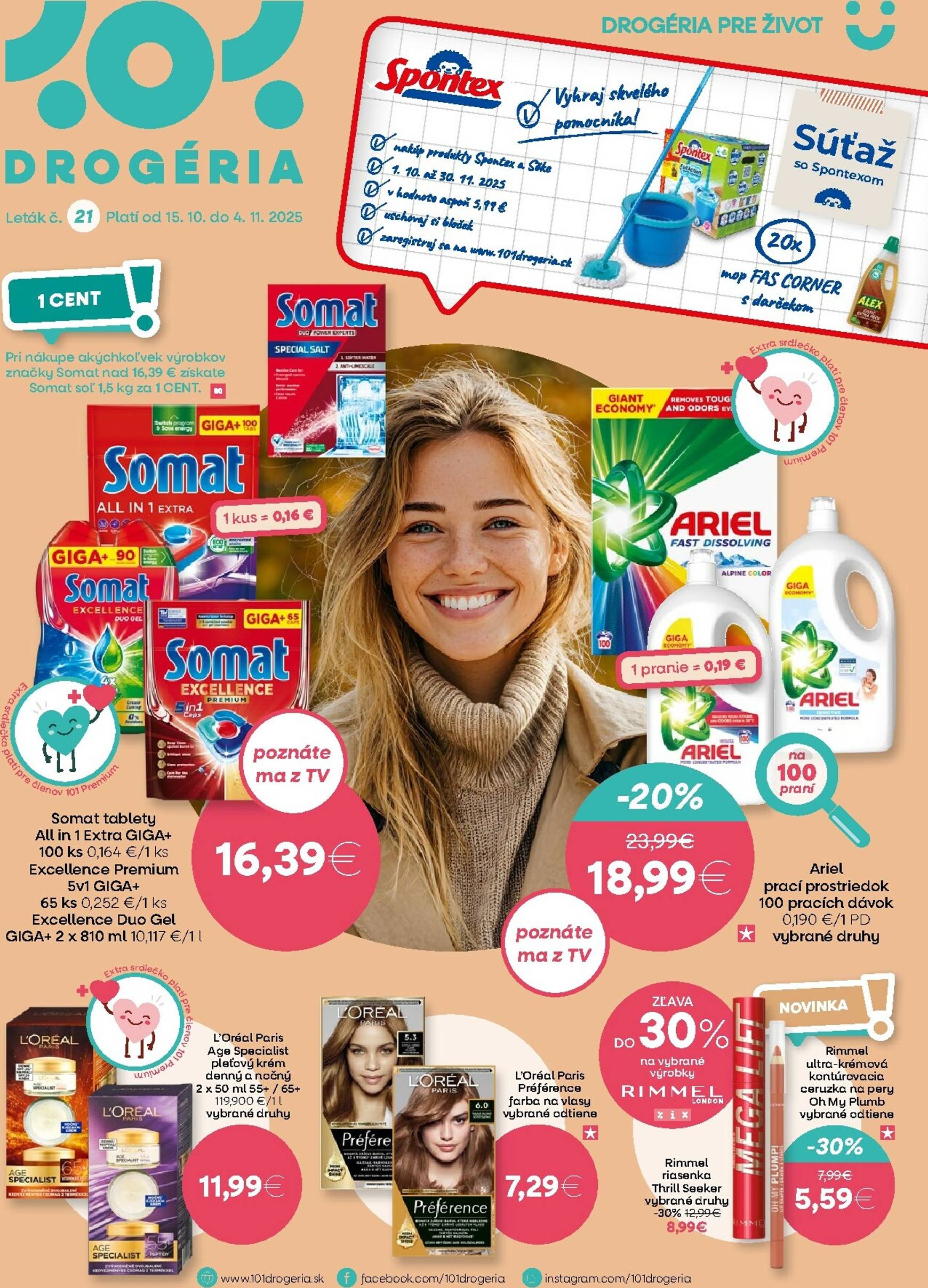 Page 1 of Aktuálny 101-drogerie leták platný od stredy 15.10 do 04.11