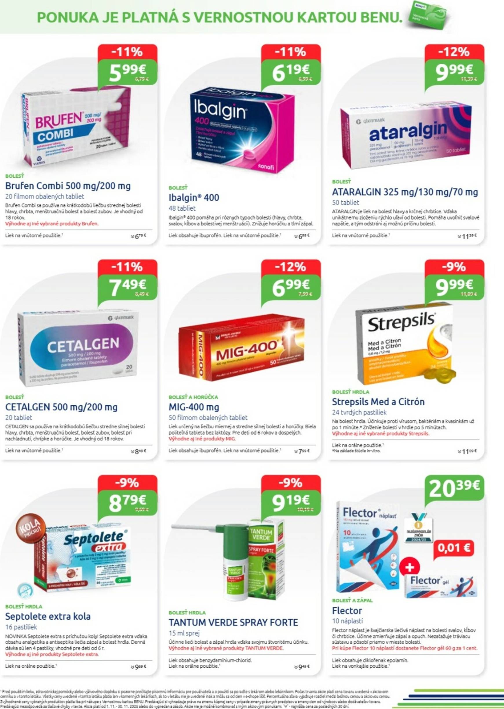 Page 2 of Aktuálny benu-lekaren leták platný od soboty 01.11 do 30.11