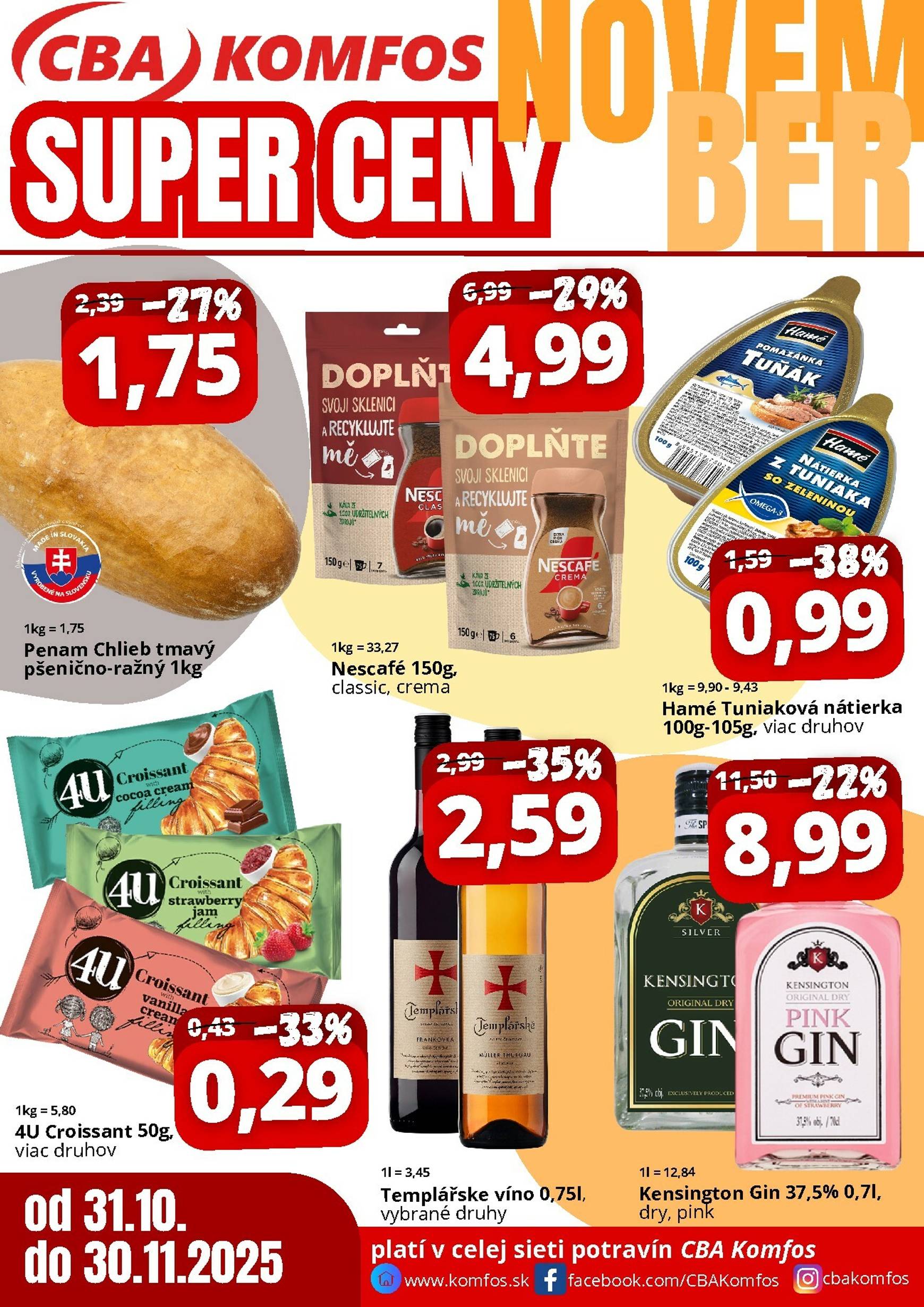 Page 1 of Aktuálny cba leták platný od piatka 31.10 do 30.11