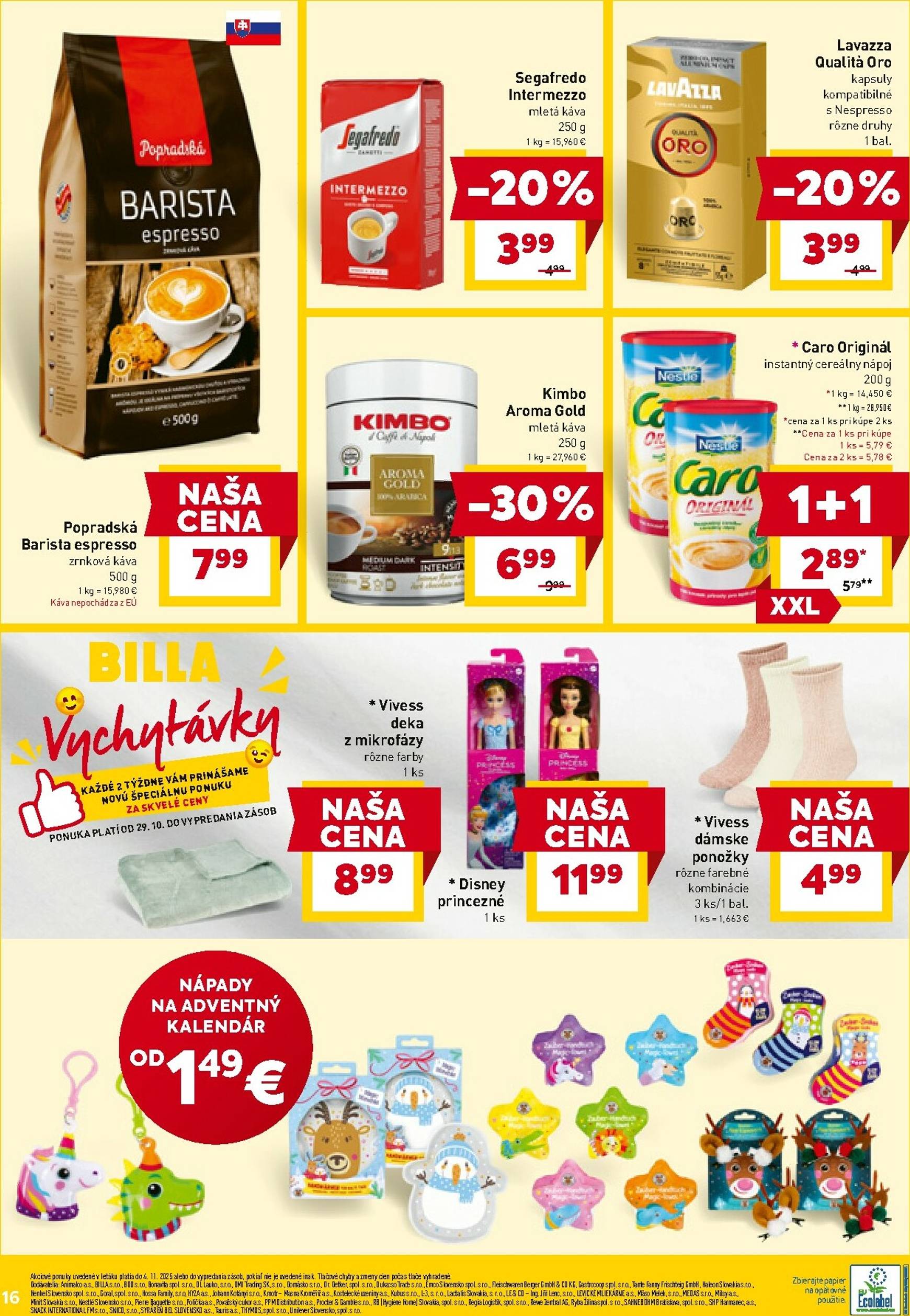 Page 16 of Aktuálny billa leták platný od stredy 29.10 do 04.11