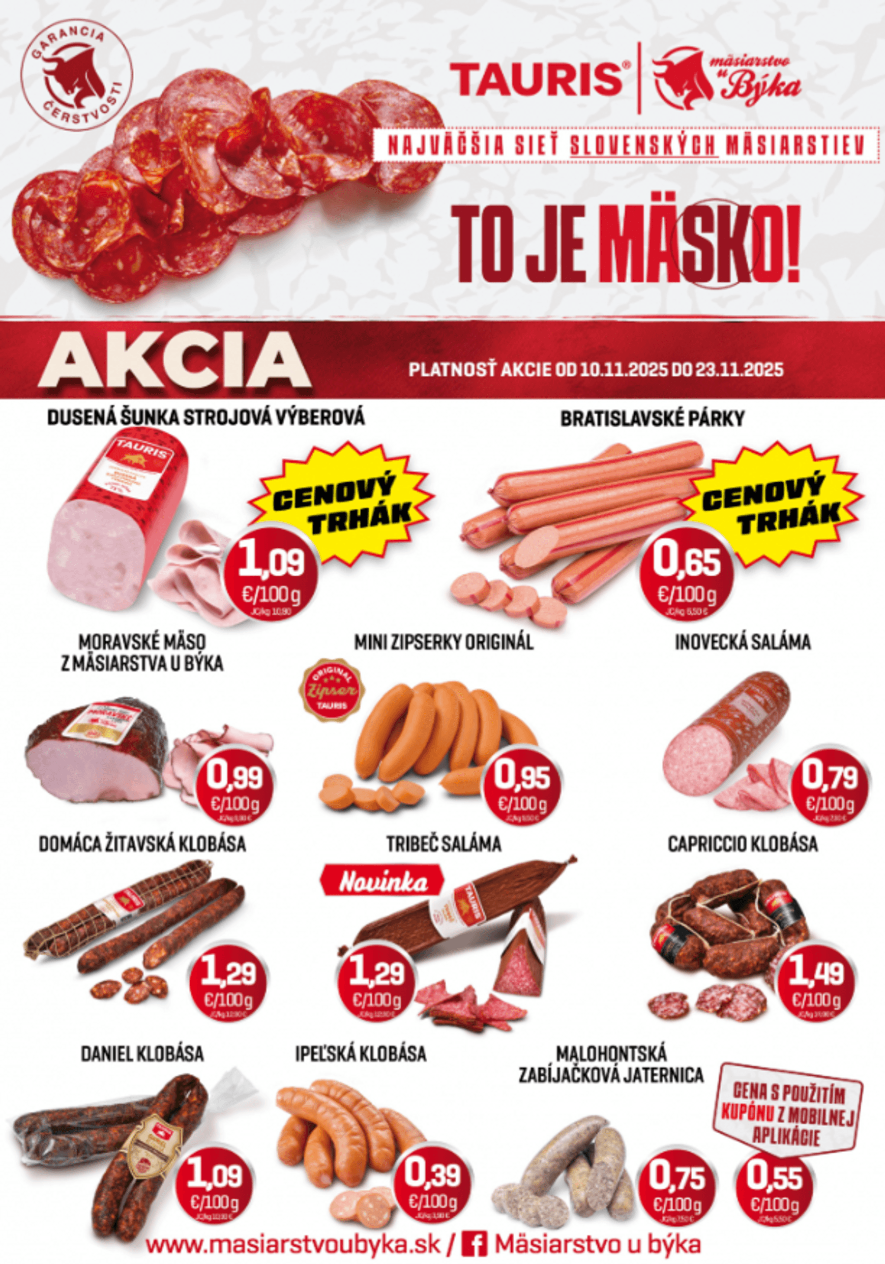 Page 1 of Aktuálny tauris leták platný od pondelka 10.11 do 23.11