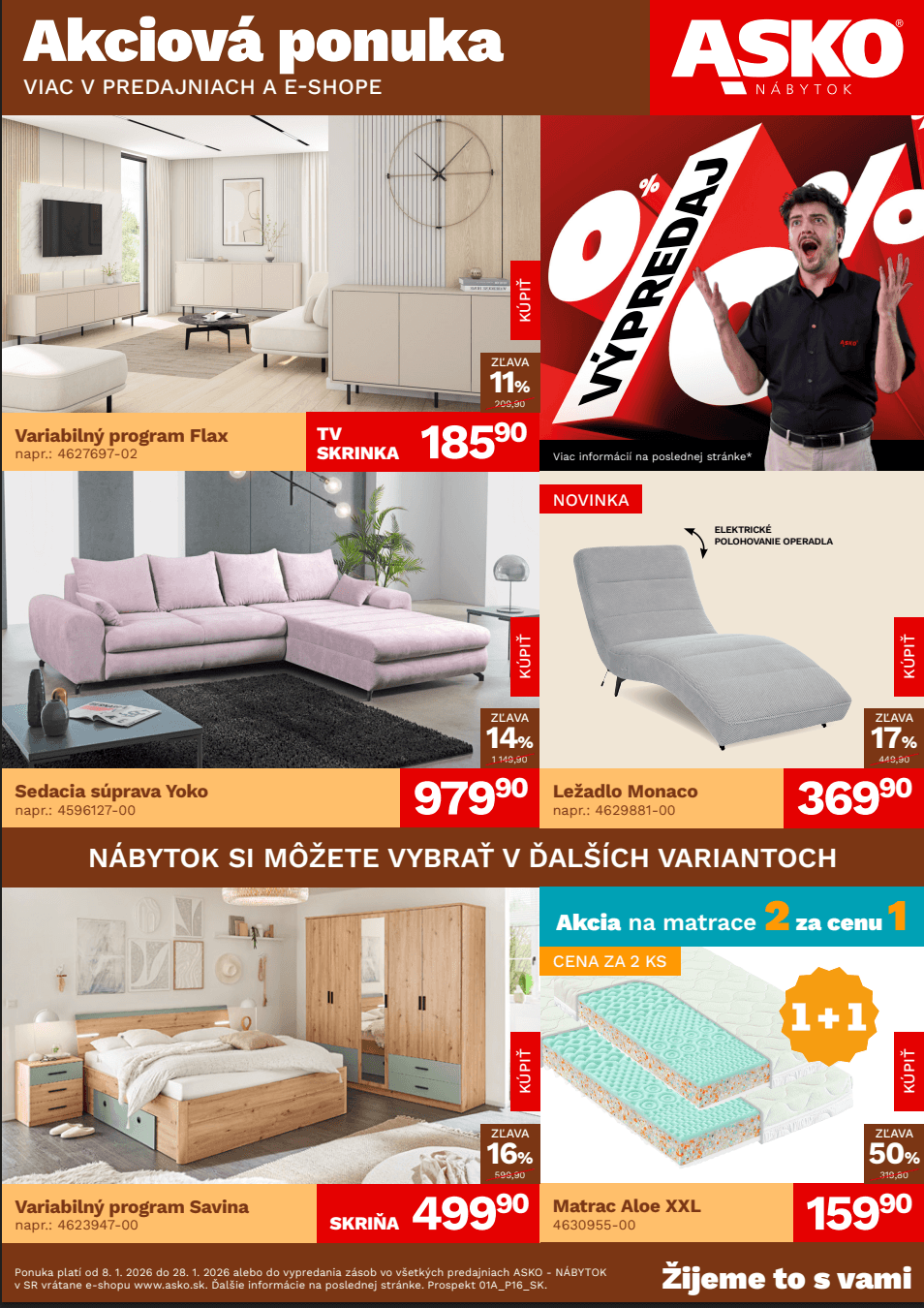 Page 1 of Aktuálny asko-nabytok leták platný od štvrtka 08.01 do 28.01