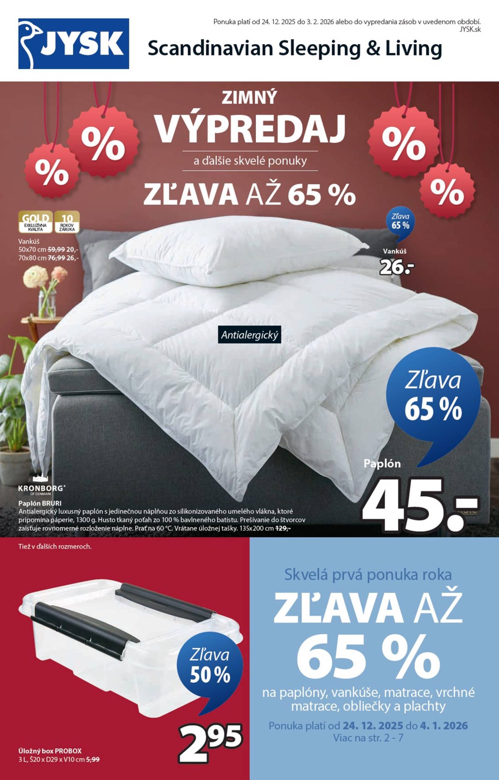 Page 1 of Aktuálny jysk leták platný od štvrtka 24.12 do 03.02