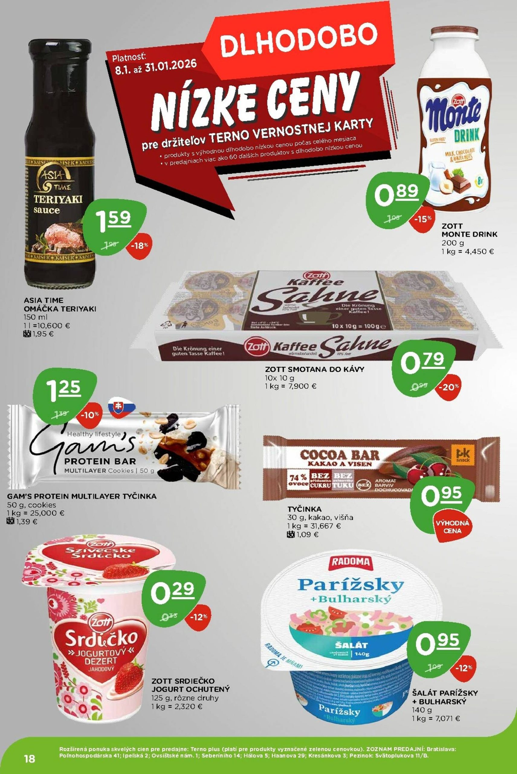 Page 18 of Aktuálny terno leták platný od štvrtka 22.01 do 28.01