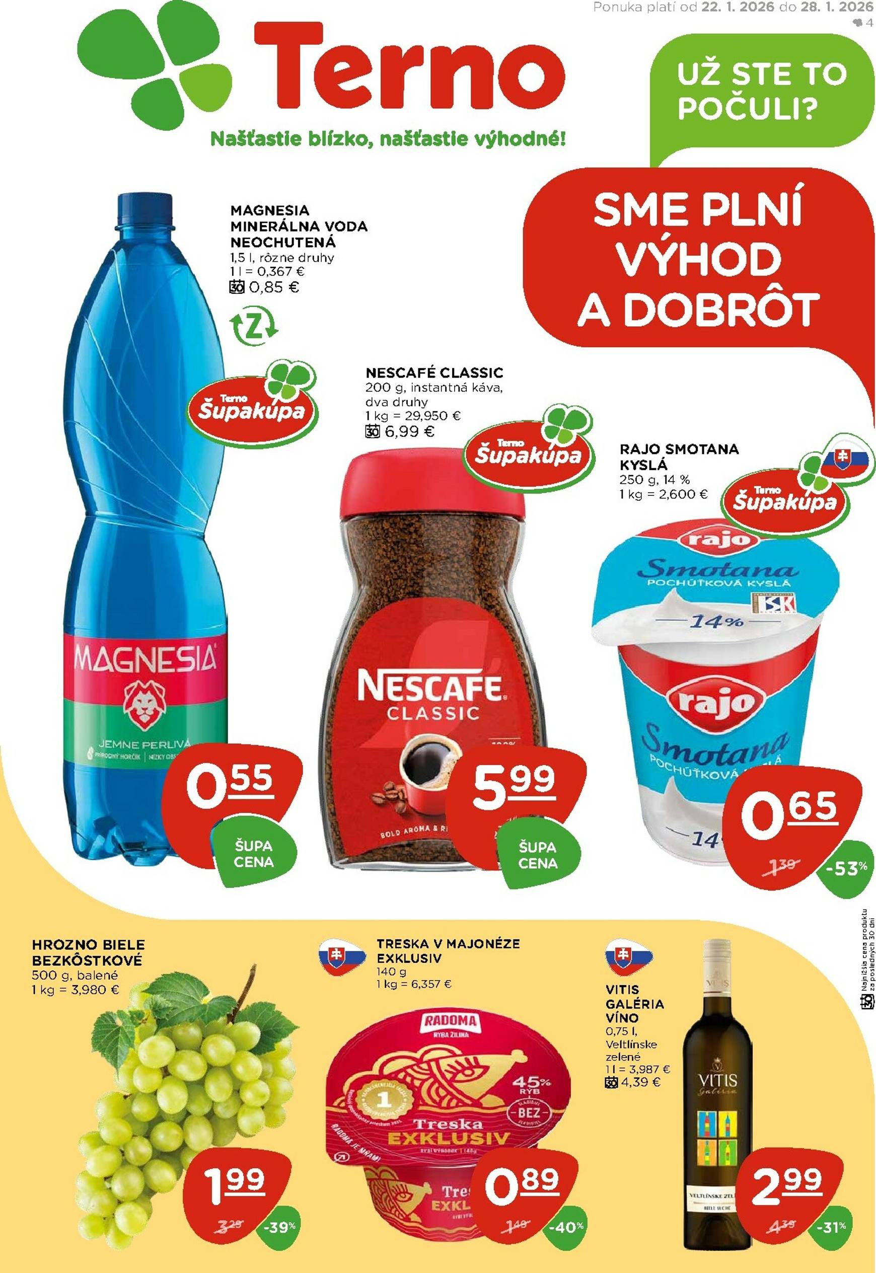 Page 1 of Aktuálny terno leták platný od štvrtka 22.01 do 28.01