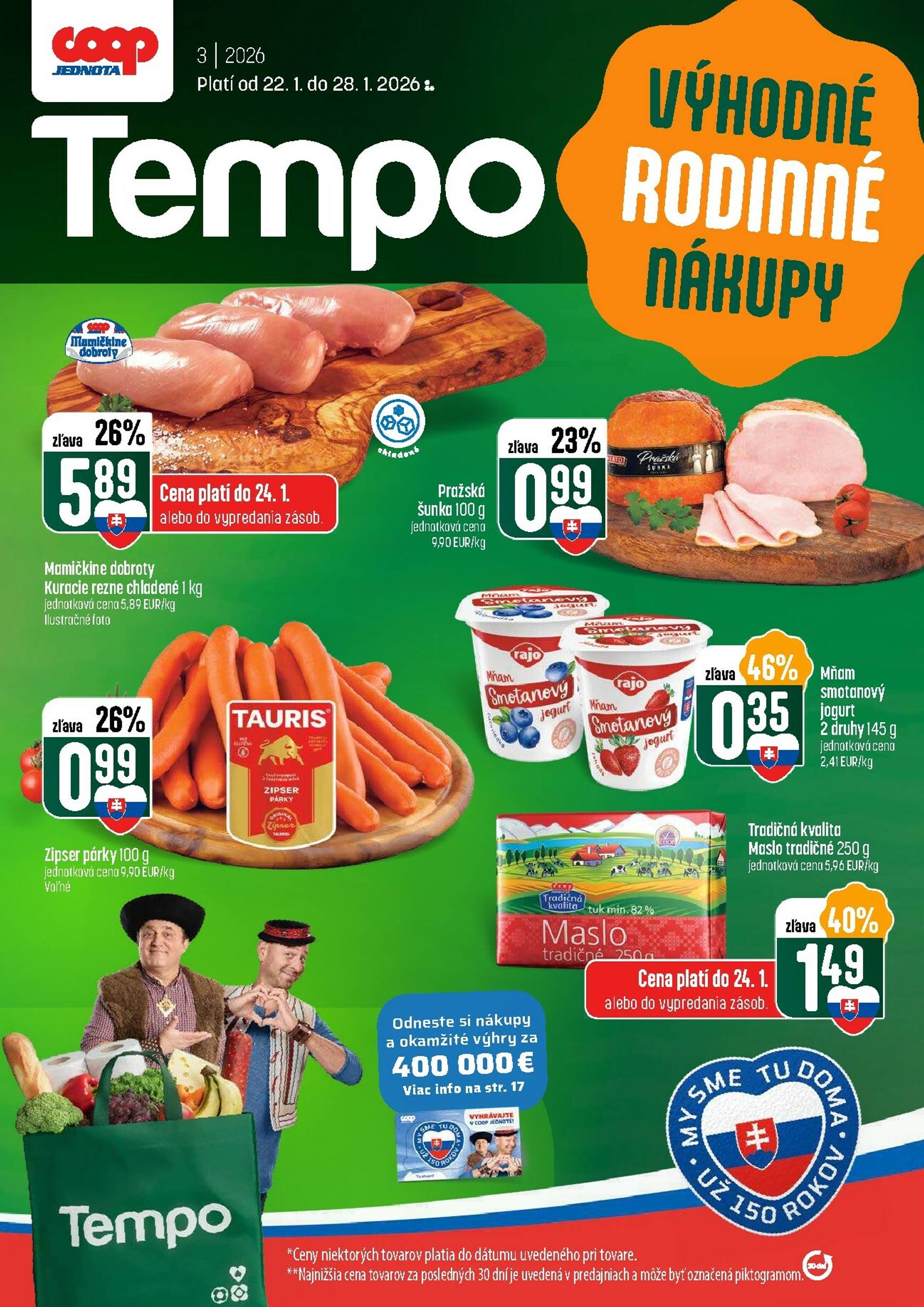 Page 1 of Aktuálny coop-jednota leták platný od štvrtka 22.01 do 28.01