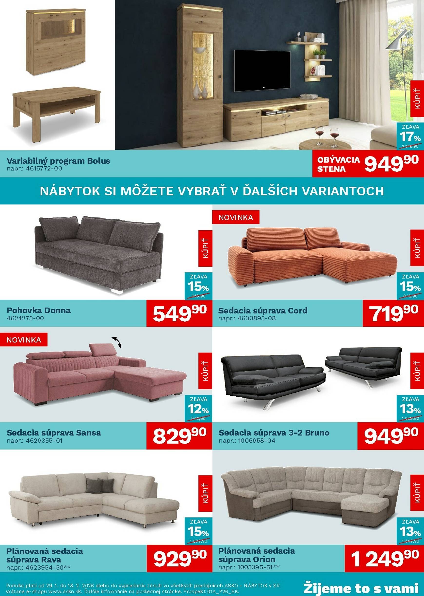 Page 2 of Aktuálny asko-nabytok leták platný od štvrtka 29.01 do 18.02