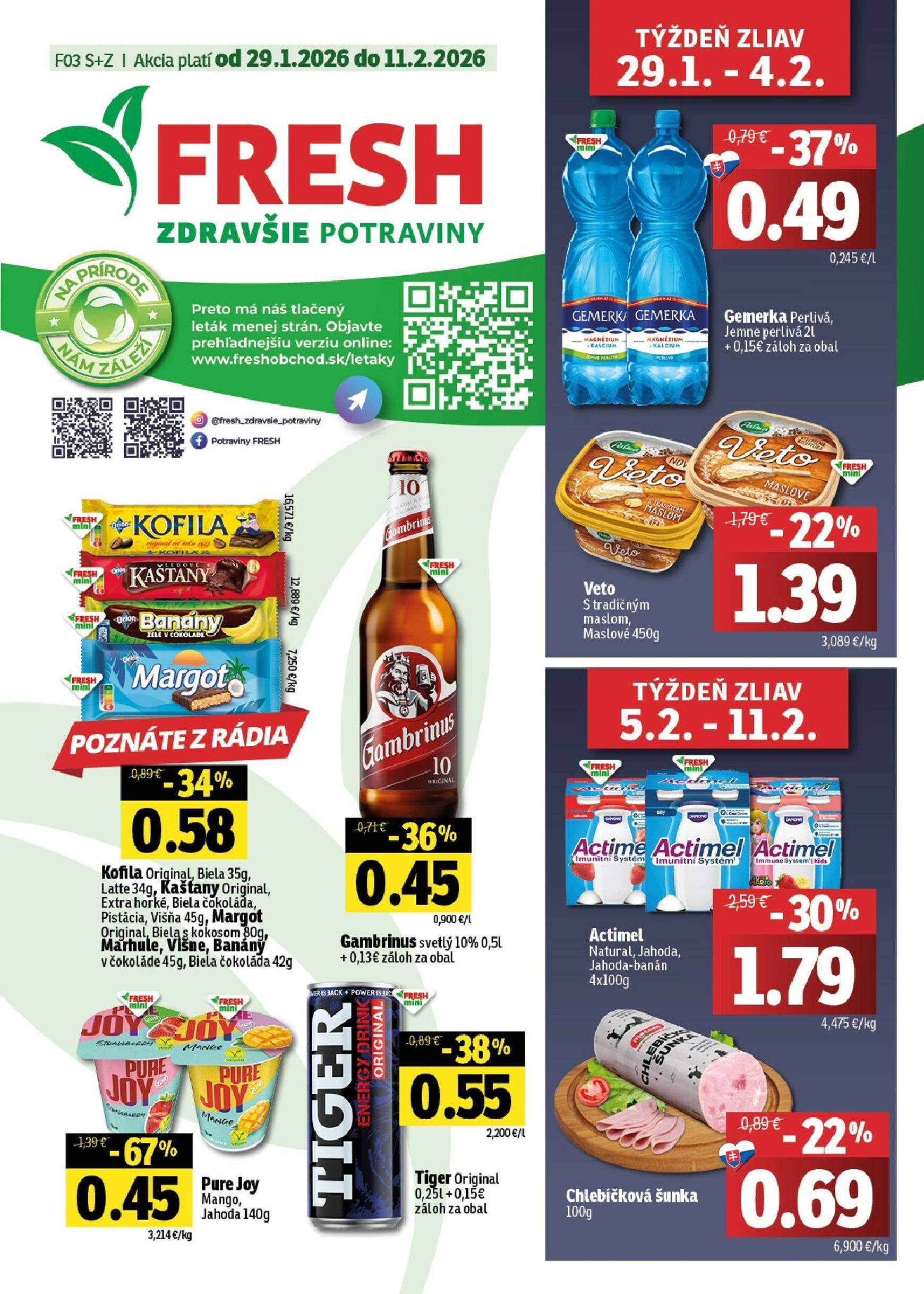 Page 1 of Aktuálny fresh leták platný od štvrtka 29.01 do 11.02