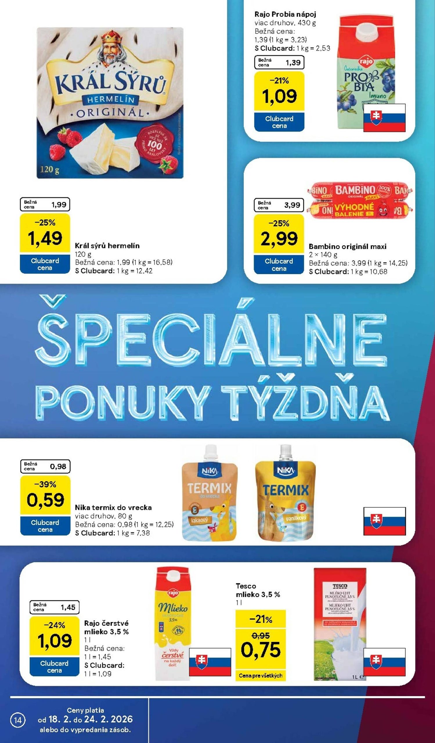 Page 14 of Aktuálny tesco leták platný od stredy 18.02 do 24.02
