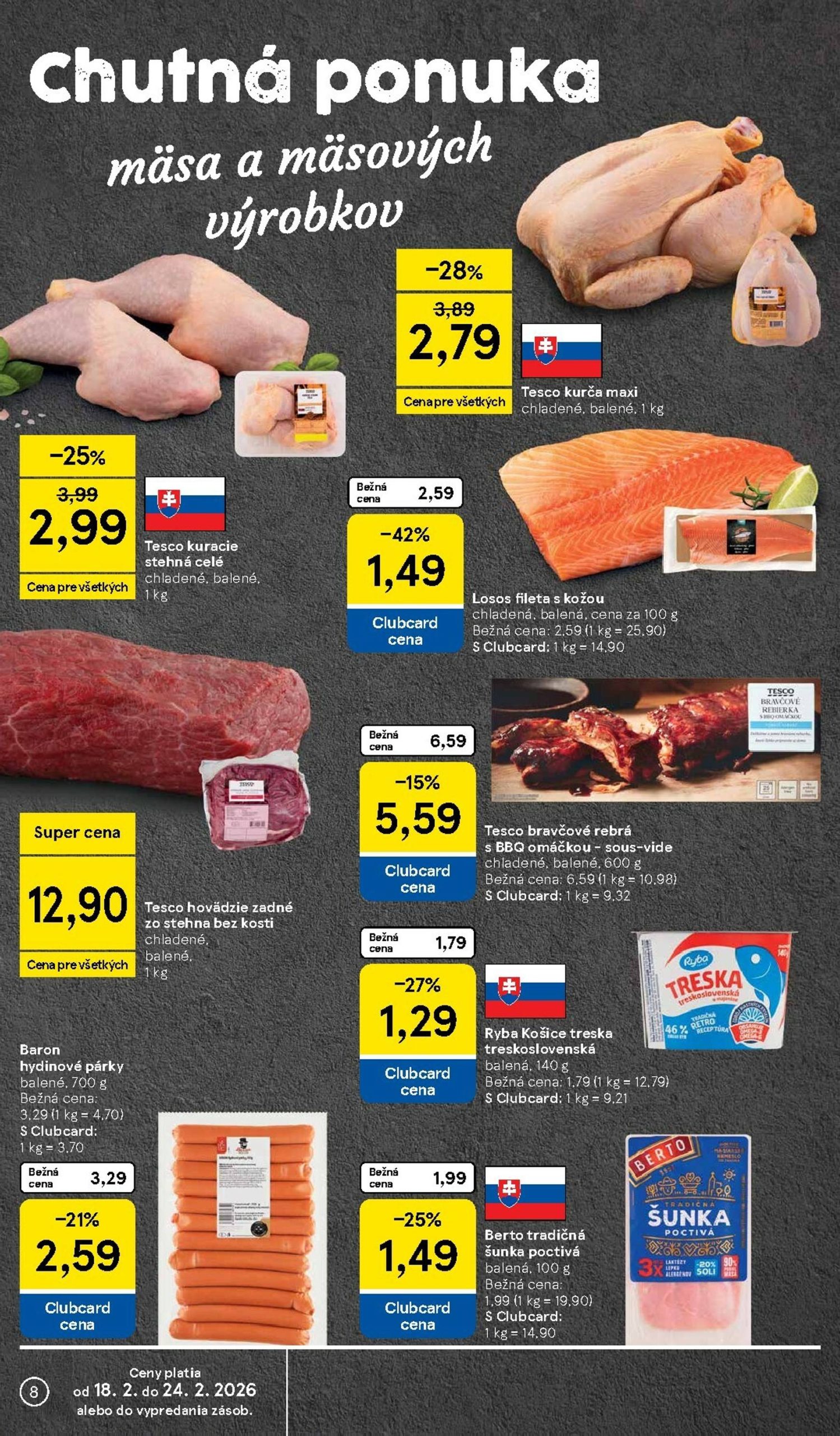 Page 8 of Aktuálny tesco leták platný od stredy 18.02 do 24.02