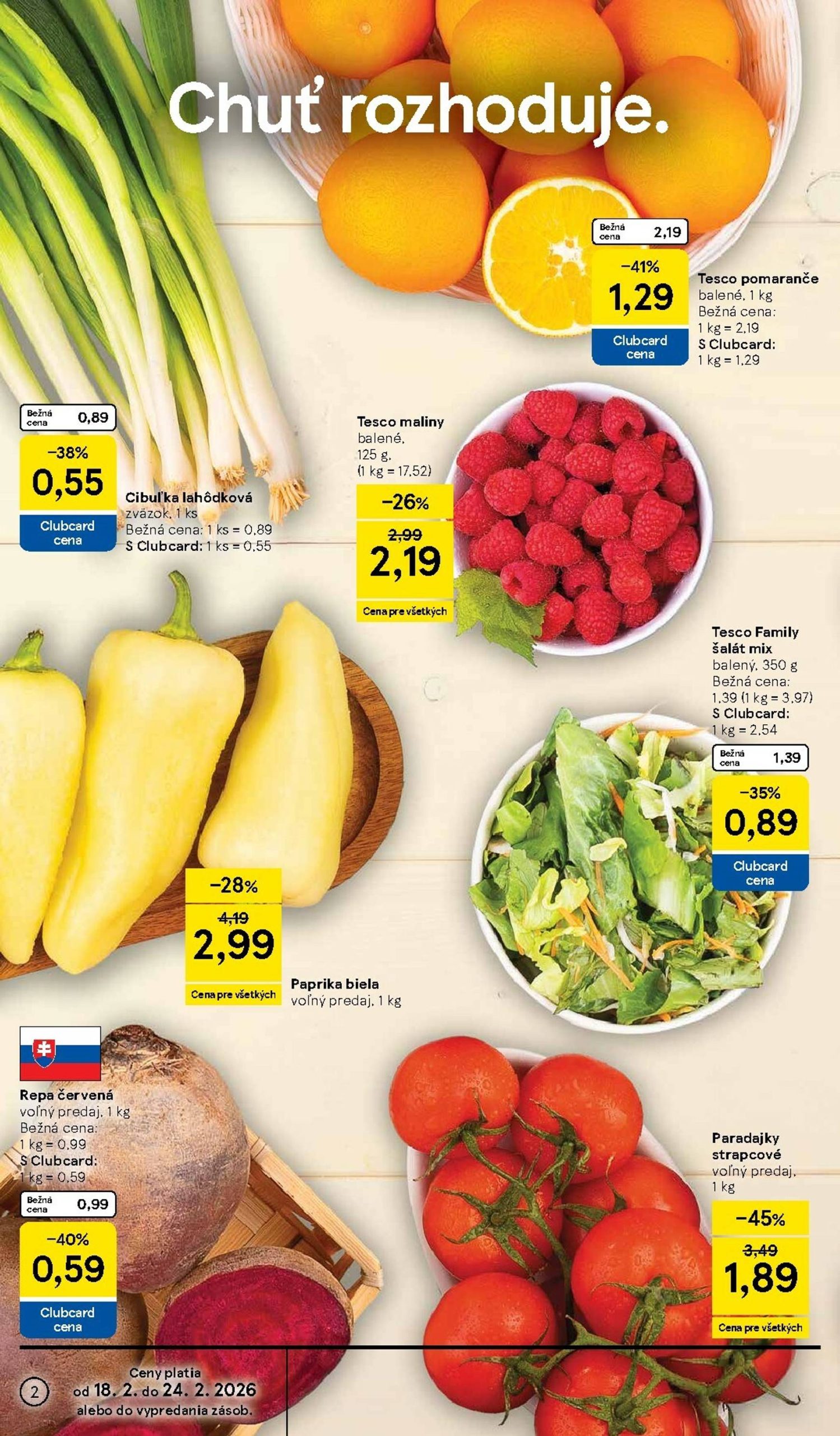 Page 2 of Aktuálny tesco leták platný od stredy 18.02 do 24.02