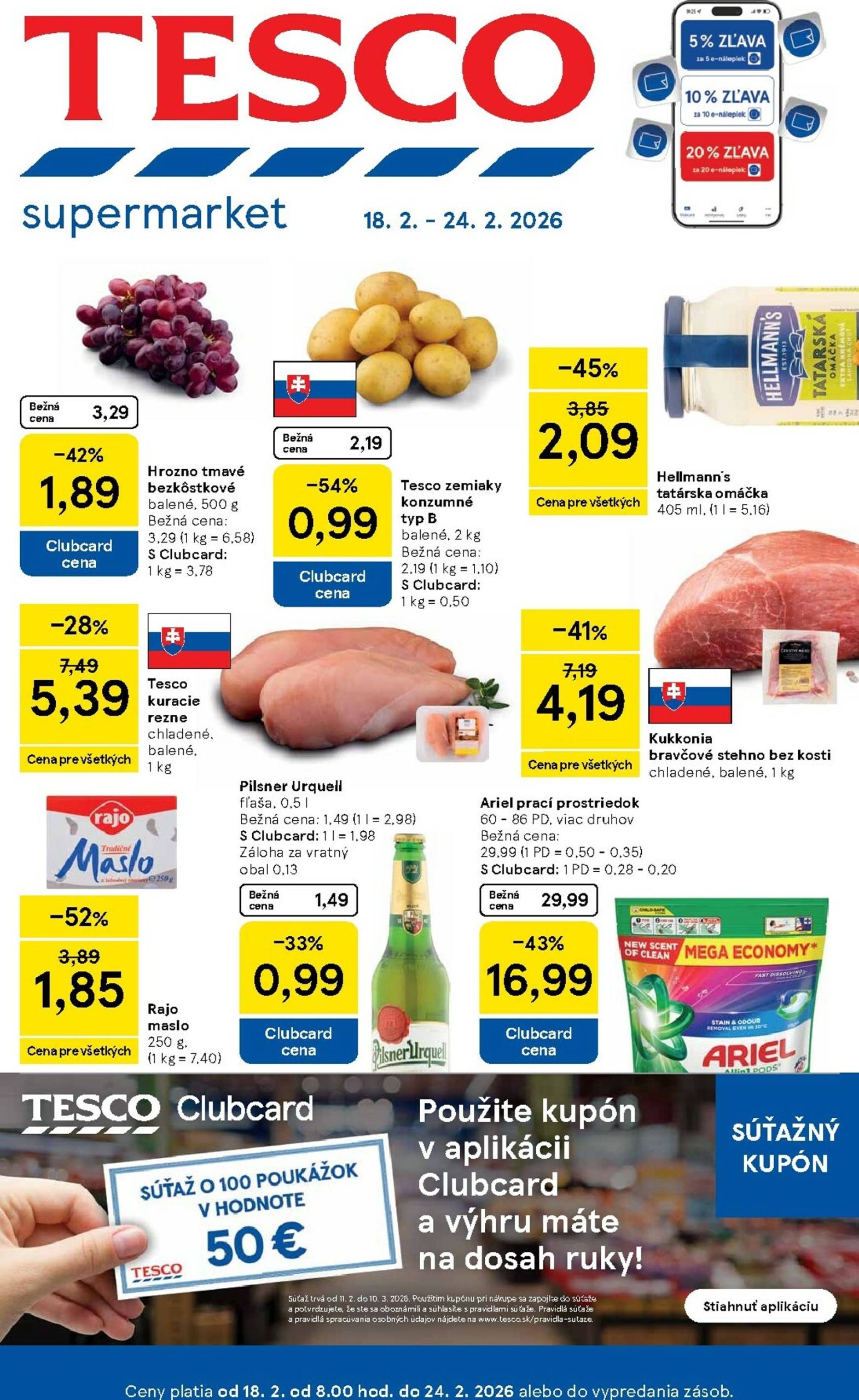 Page 1 of Aktuálny tesco leták platný od stredy 18.02 do 24.02