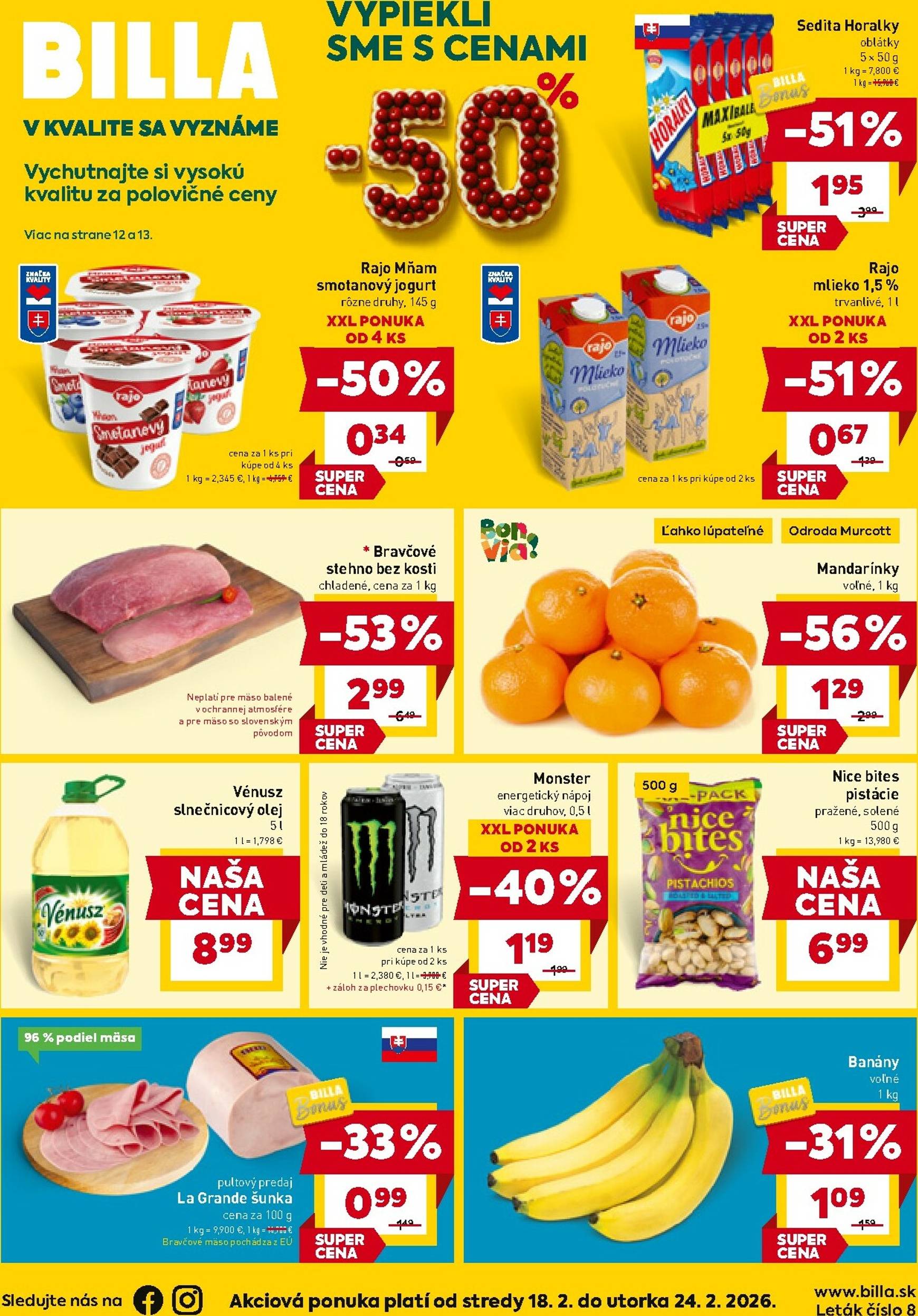 Page 1 of Aktuálny billa leták platný od stredy 18.02 do 24.02