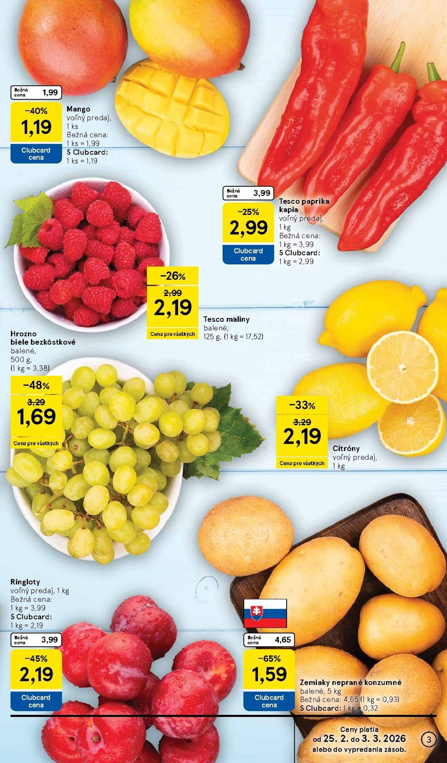 Page 3 of Aktuálny tesco leták platný od stredy 25.02 do 03.03