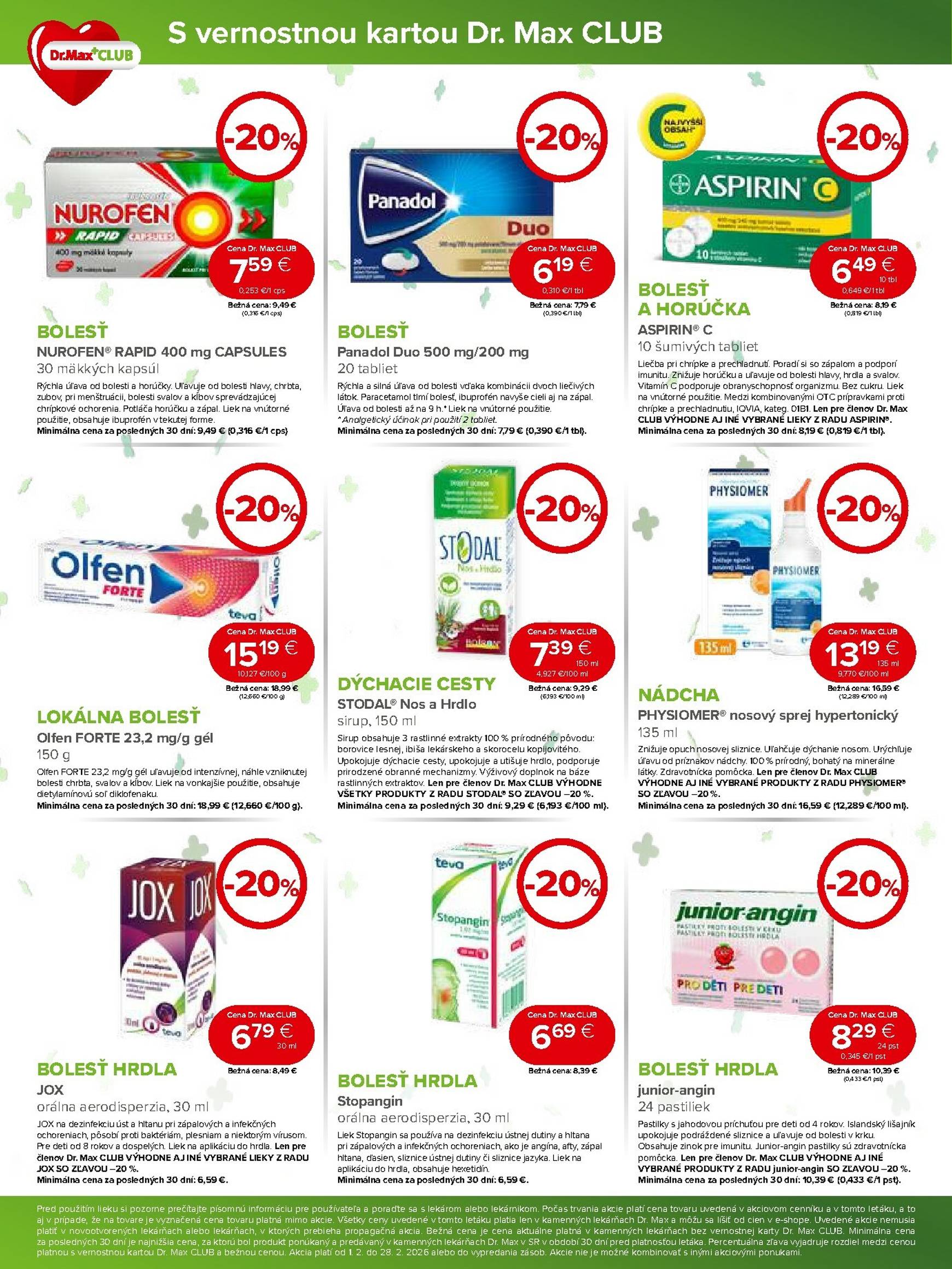 Page 4 of Aktuálny dr-max leták platný od nedele 01.02 do 28.02