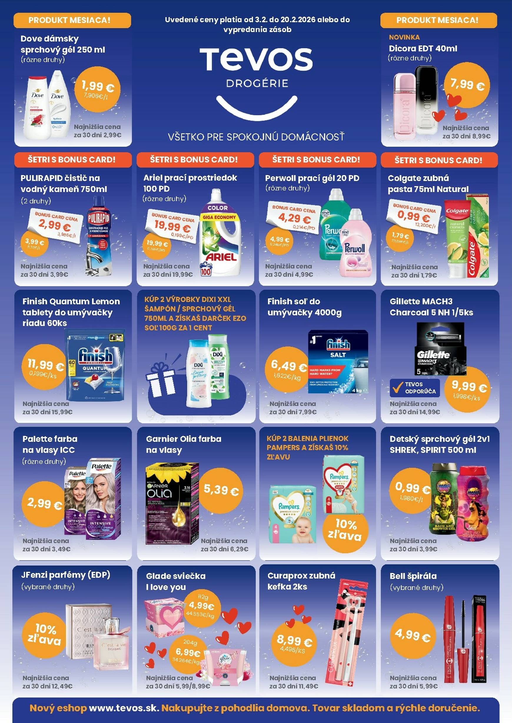 Page 1 of Aktuálny tevos-drogerie leták platný od utorka 03.02 do 20.02