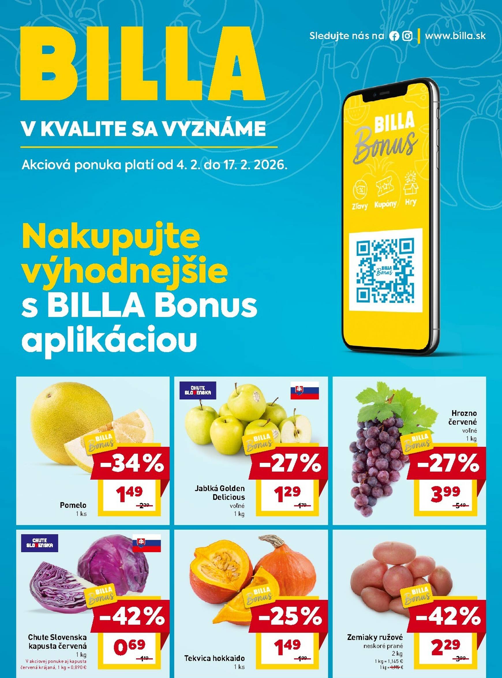 Page 1 of Aktuálny billa leták platný od stredy 04.02 do 17.02