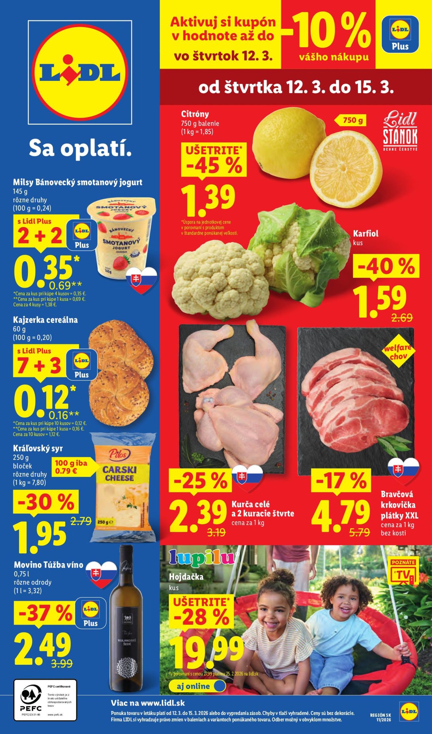 Page 1 of Aktuálny lidl leták platný od štvrtka 12.03 do 15.03
